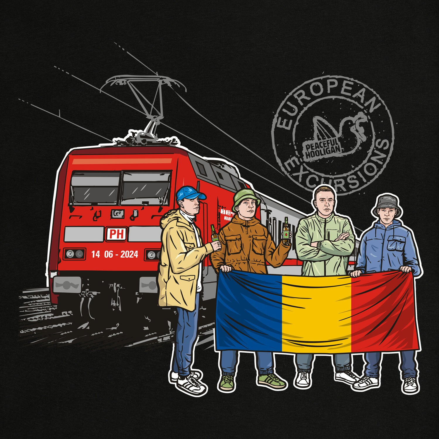 Romania Excursions Hoodie Black - Peaceful Hooligan