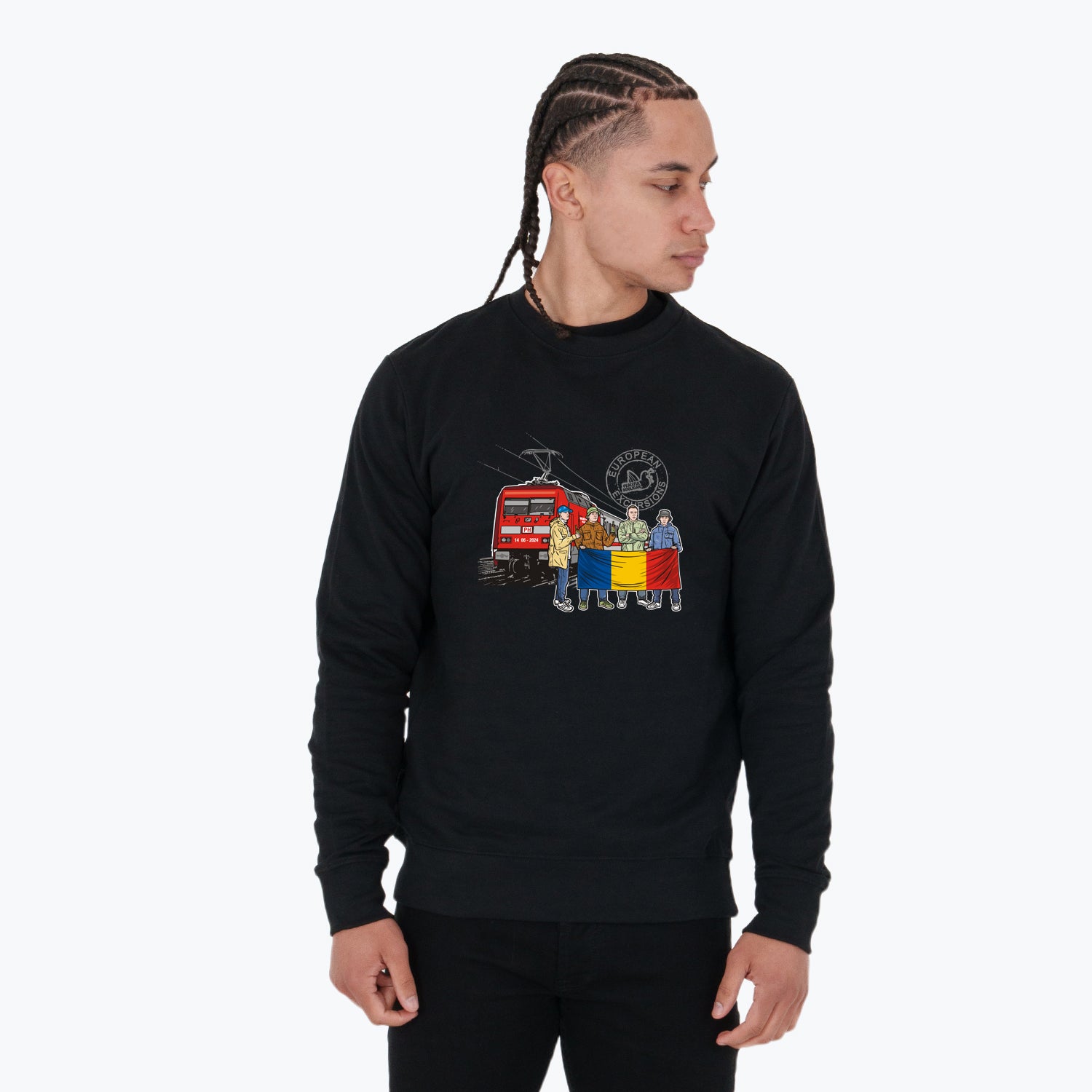 Romania Excursions Sweatshirt Black - Peaceful Hooligan