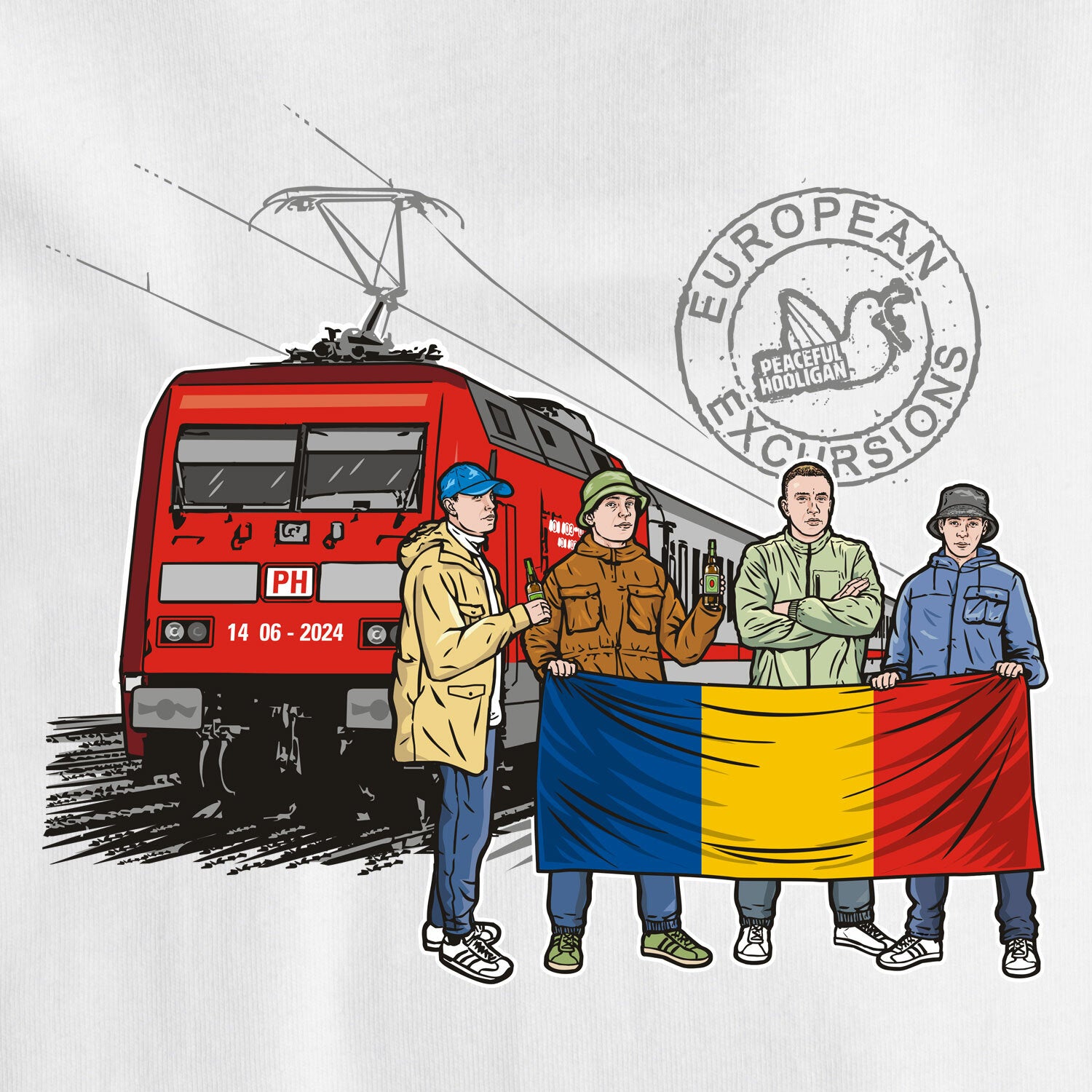 Romania Excursions T-Shirt White - Peaceful Hooligan