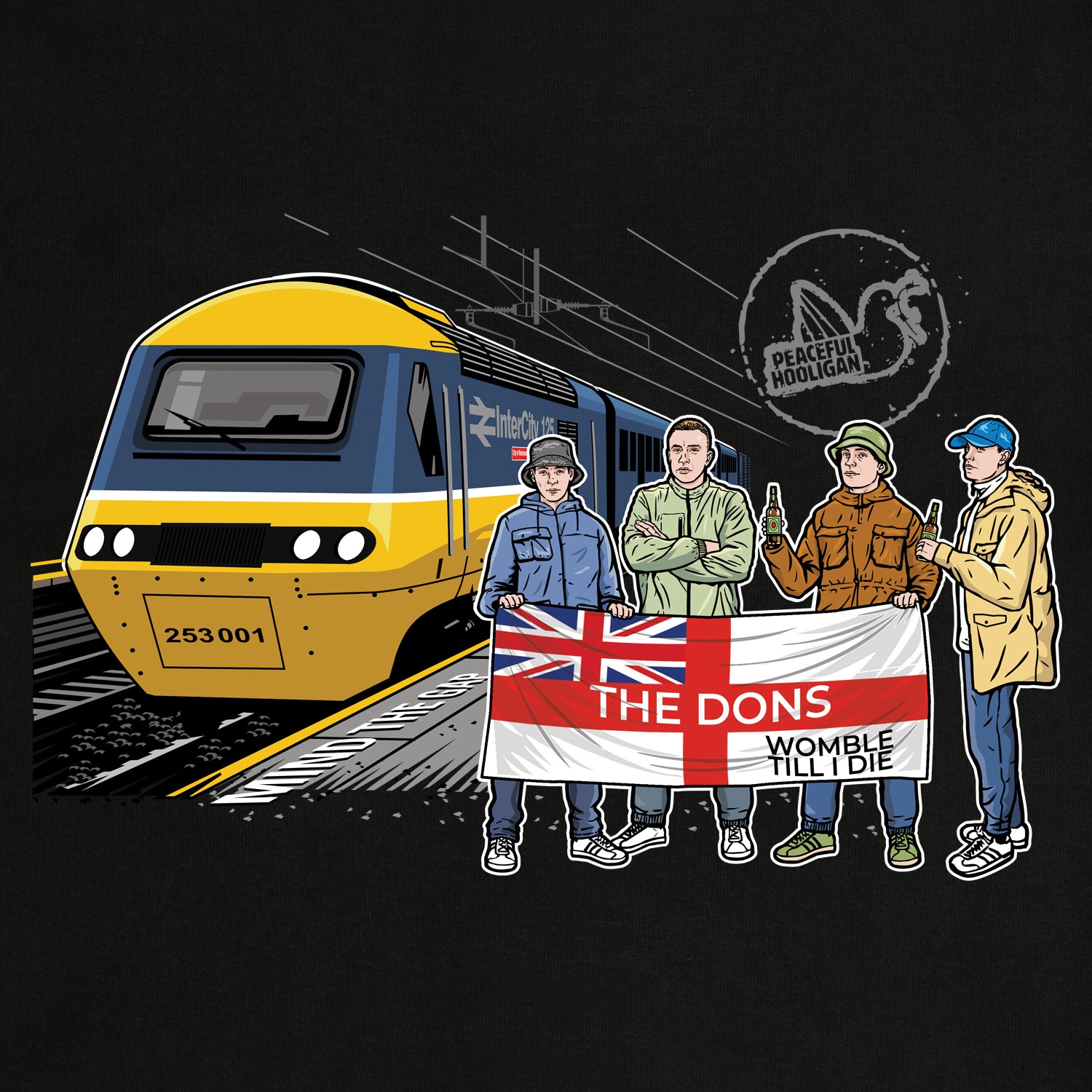 The Dons Excursions Hoodie Black - Peaceful Hooligan