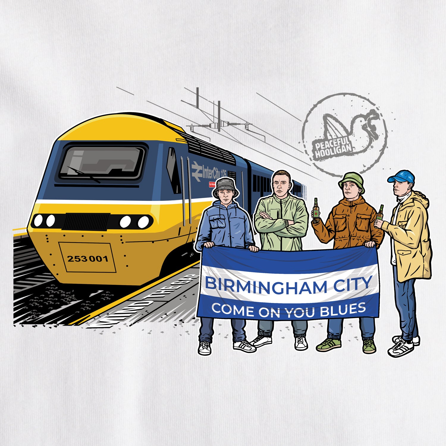 Birmingham City Excursions T-Shirt White - Peaceful Hooligan
