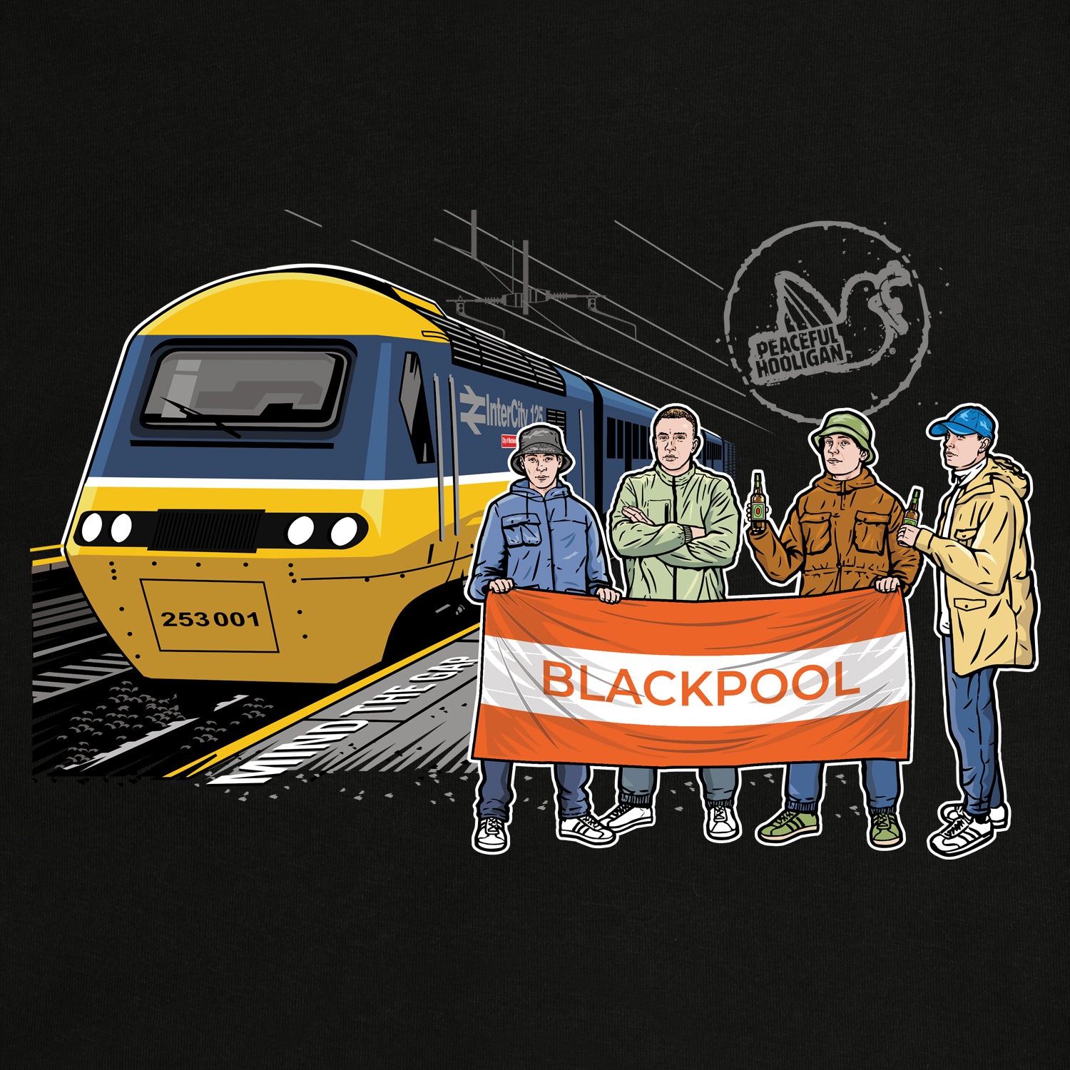 Blackpool Excursions Sweatshirt Black - Peaceful Hooligan