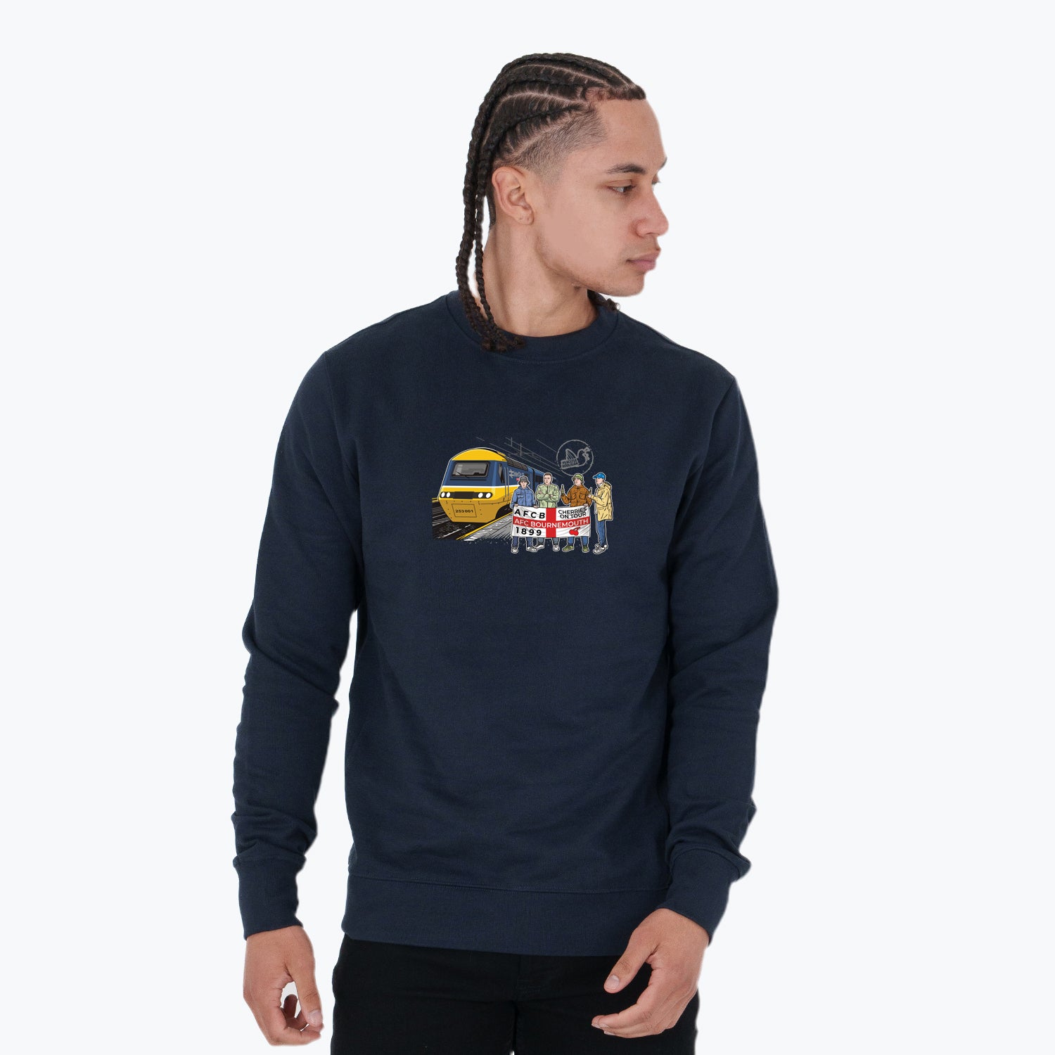 Bournemouth Excursions Sweatshirt Navy - Peaceful Hooligan