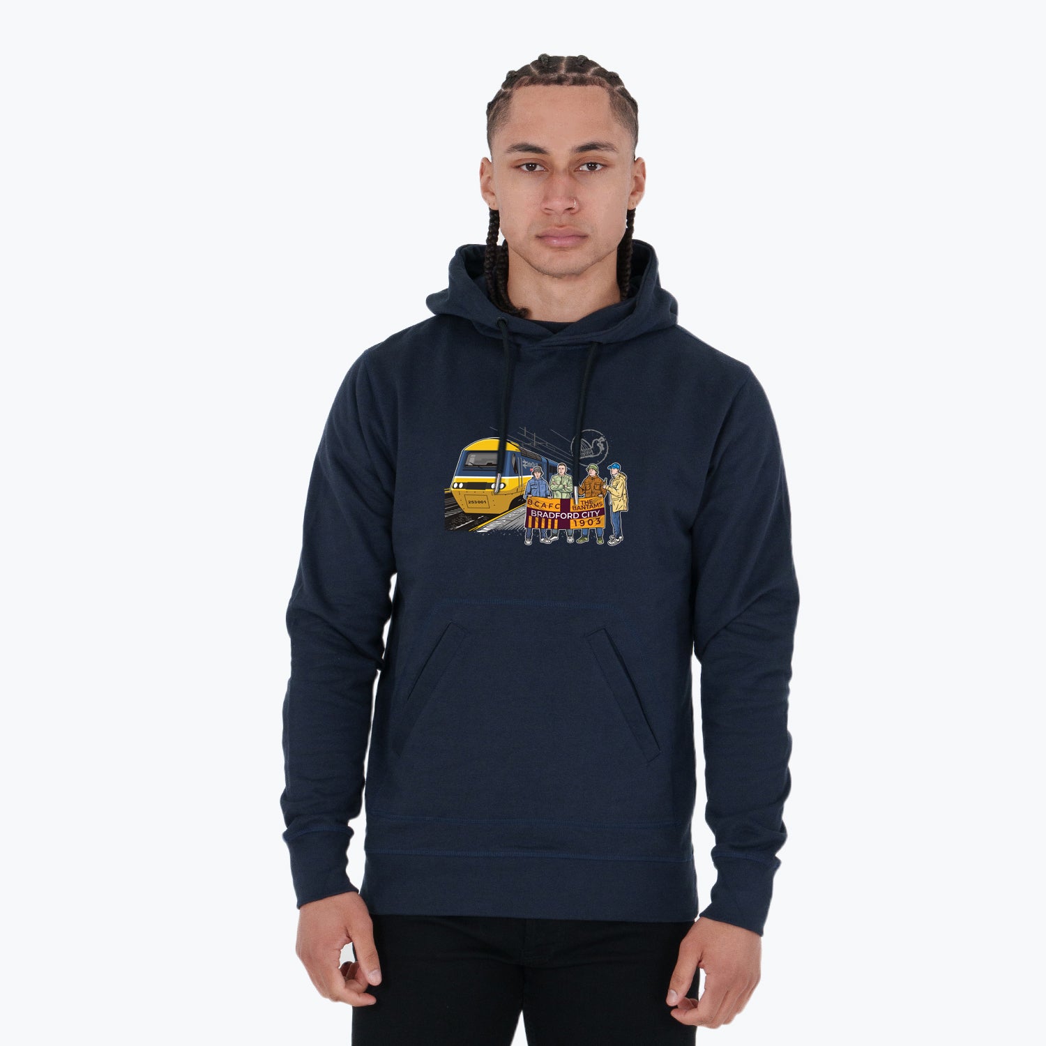 Bradford City Excursions Hoodie Navy - Peaceful Hooligan