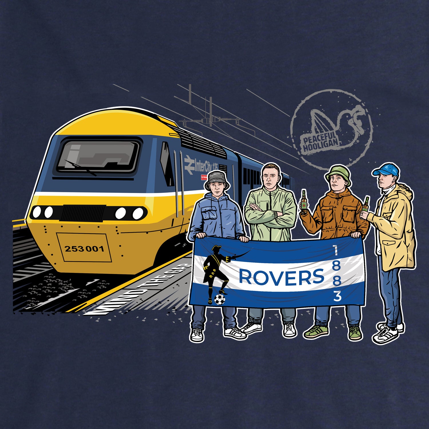 Rovers Excursions T-Shirt Navy - Peaceful Hooligan