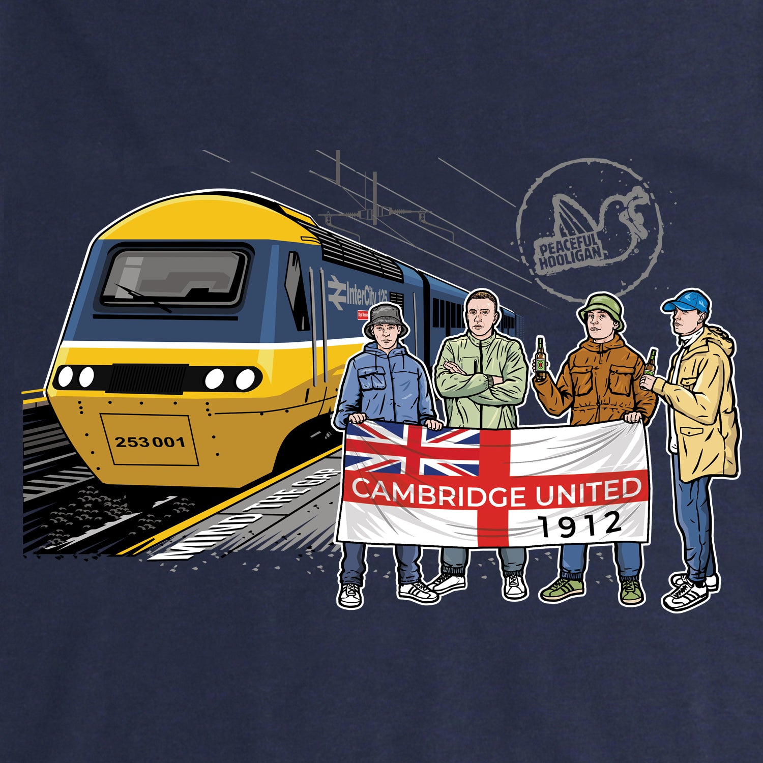 Cambridge United Excursions T-Shirt Navy - Peaceful Hooligan