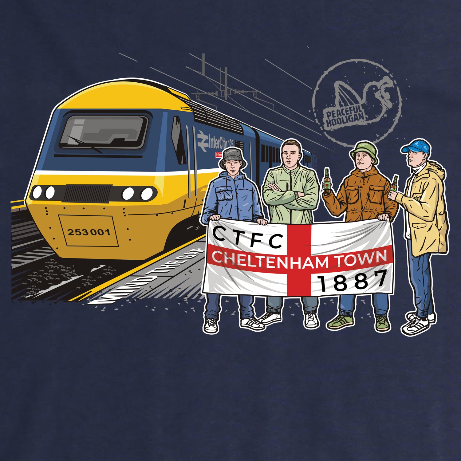 Cheltenham Town Excursions Sweatshirt Navy - Peaceful Hooligan