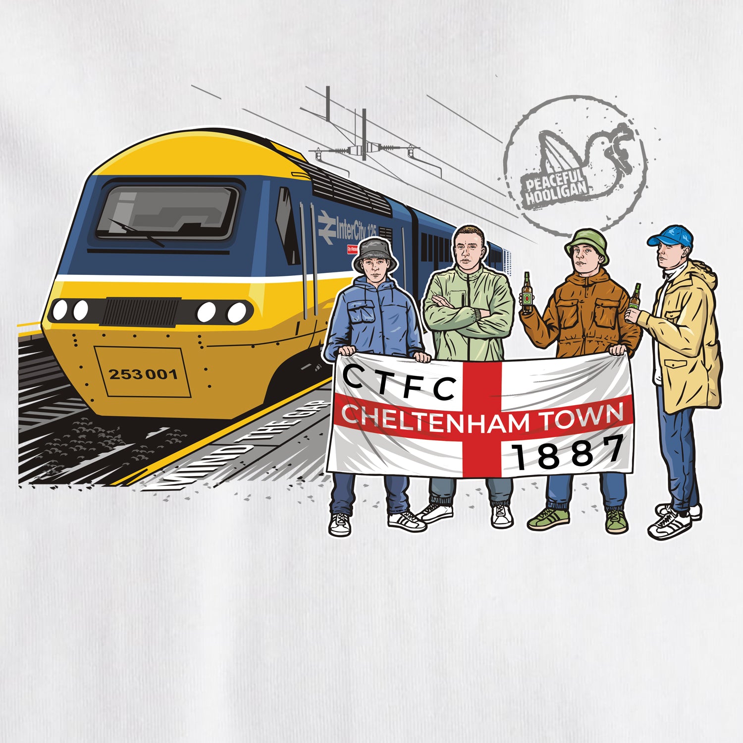 Cheltenham Town Excursions T-Shirt White - Peaceful Hooligan