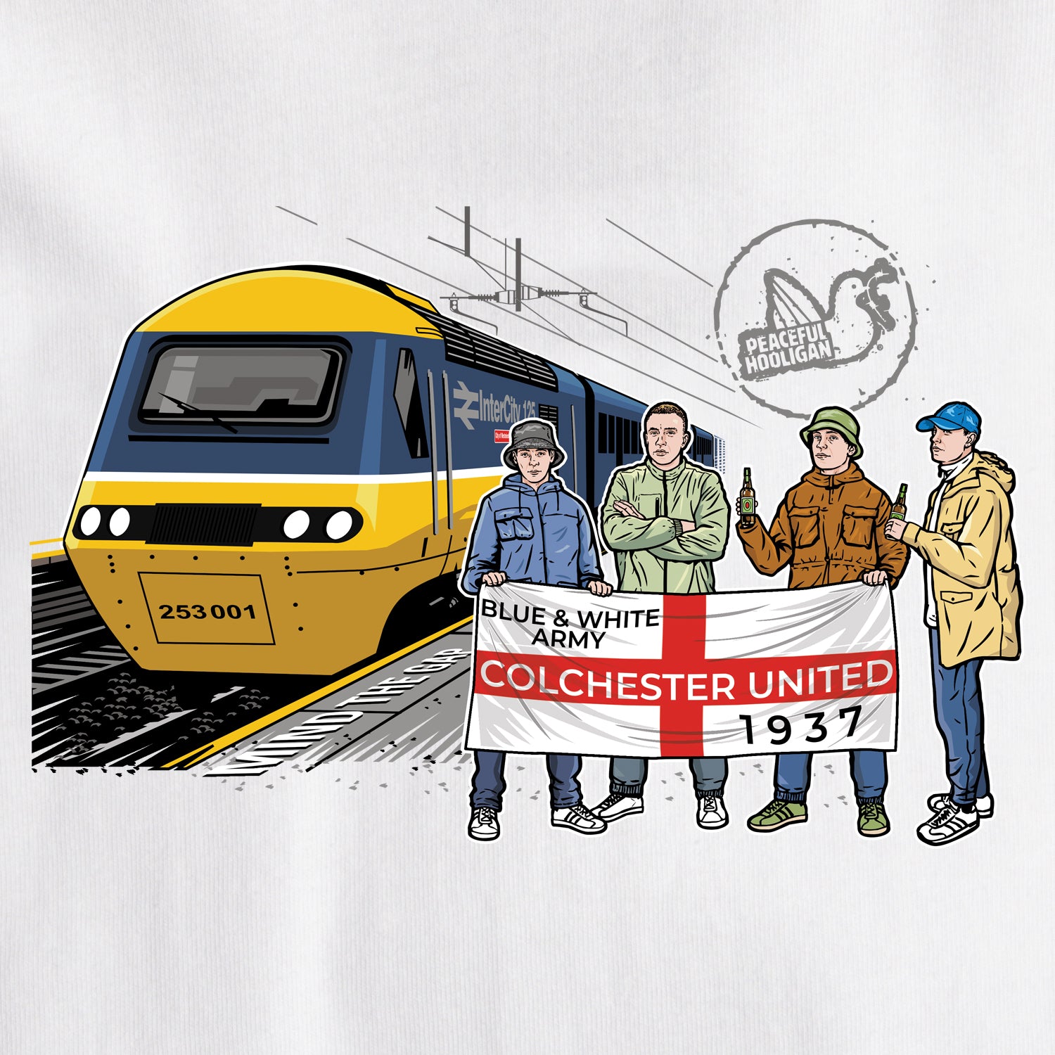 Colchester United Excursions T-Shirt White - Peaceful Hooligan