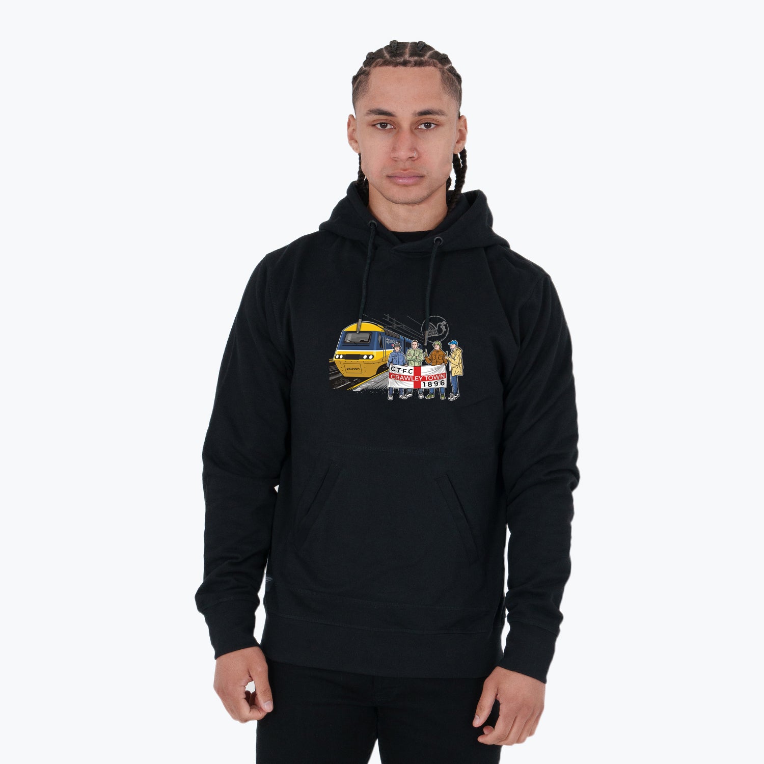 Crawley Town Excursions Hoodie Black - Peaceful Hooligan