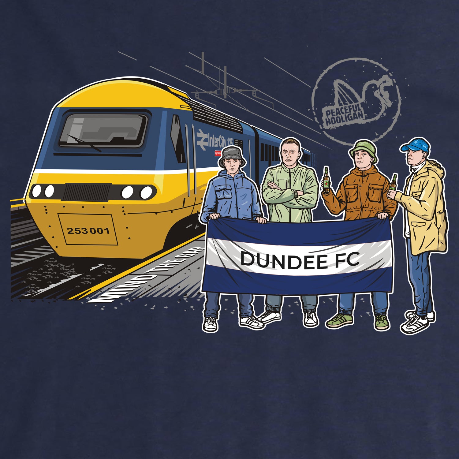 Dundee FC Excursions Hoodie Navy - Peaceful Hooligan
