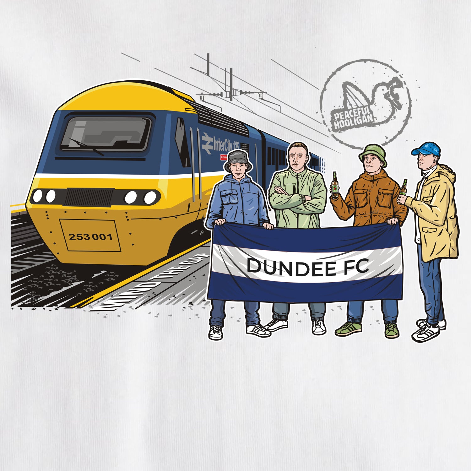 Dundee FC Excursions T-Shirt White - Peaceful Hooligan