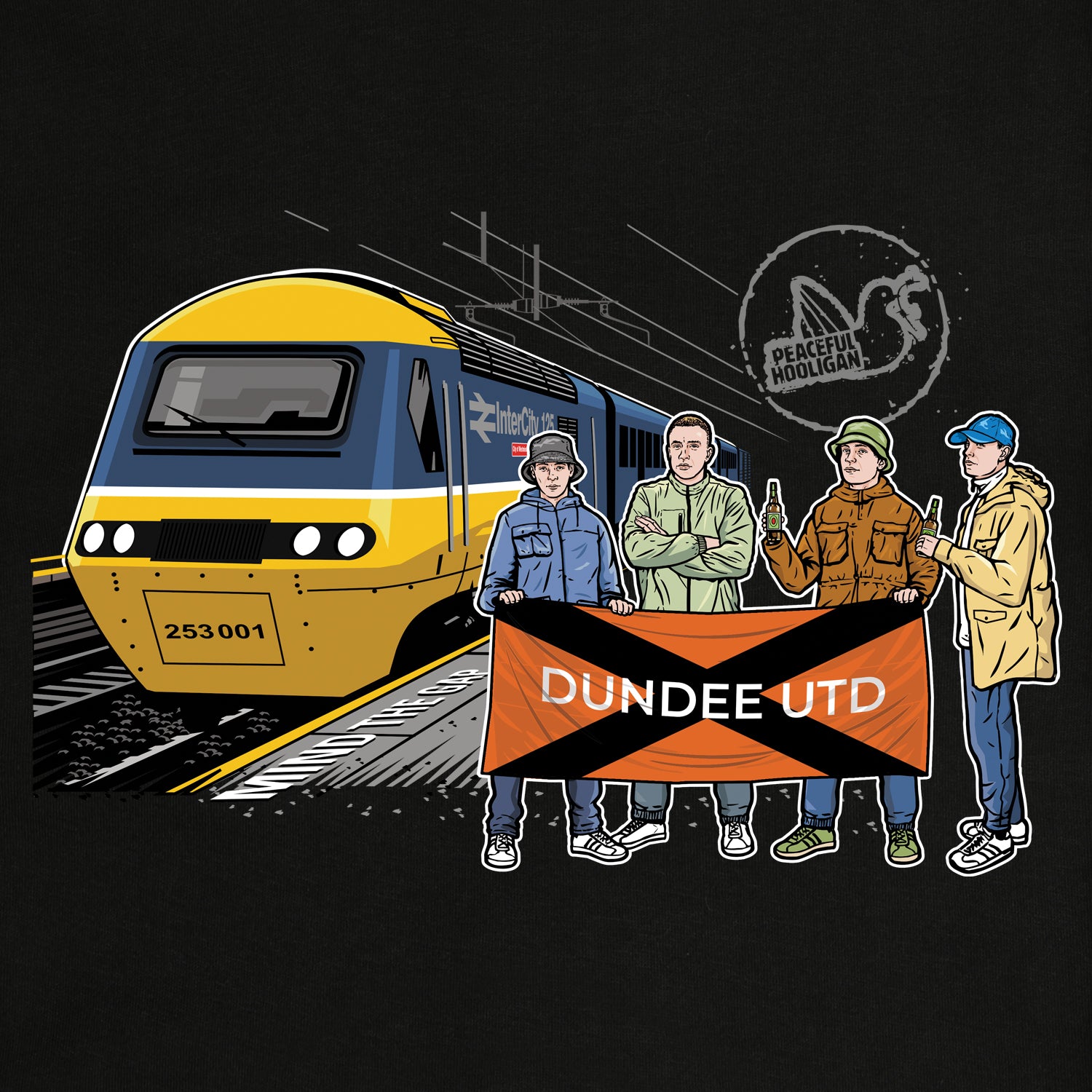Dundee Utd Excursions Sweatshirt Black - Peaceful Hooligan