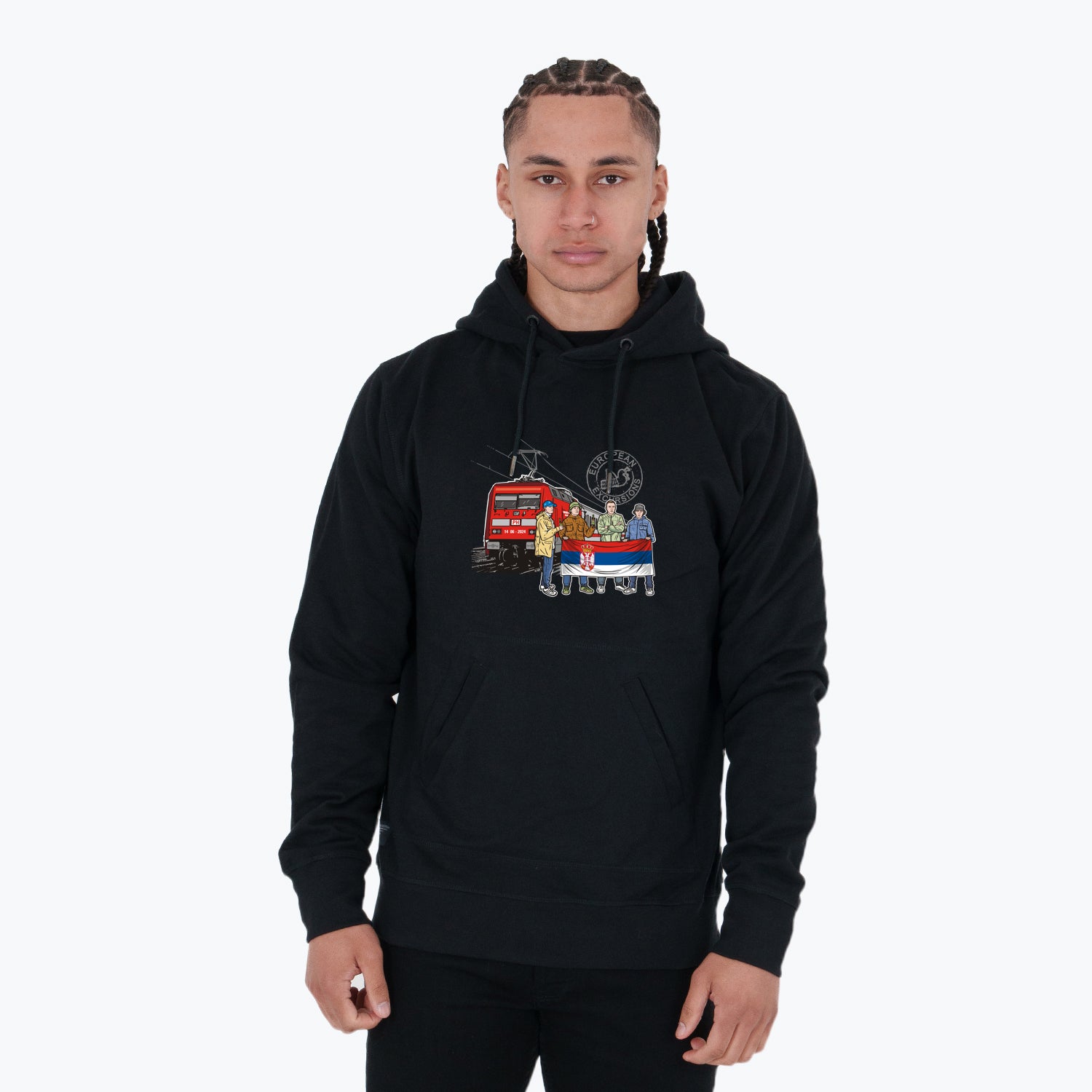 Serbia Excursions Hoodie Black - Peaceful Hooligan