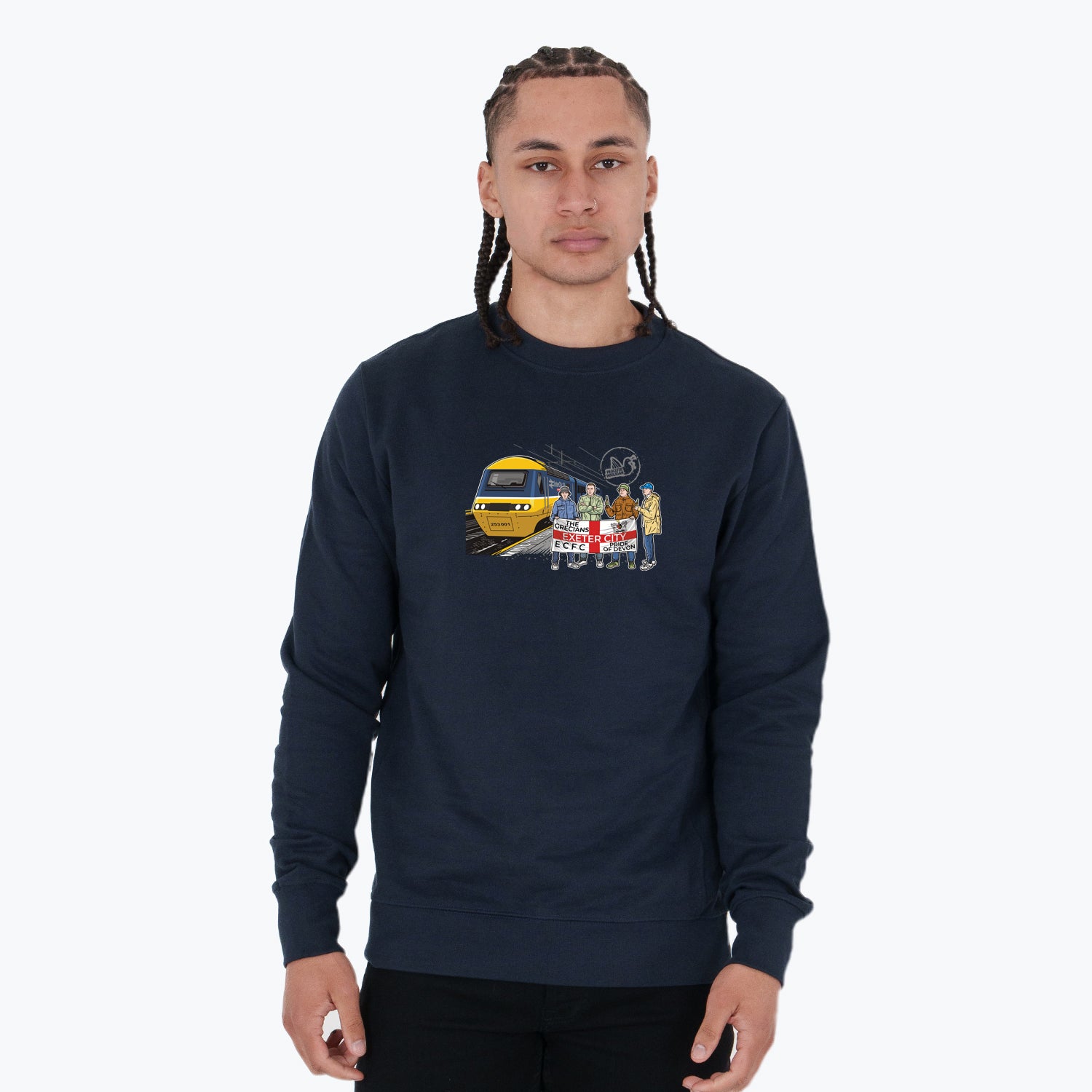Exeter City Excursions Sweatshirt Navy - Peaceful Hooligan