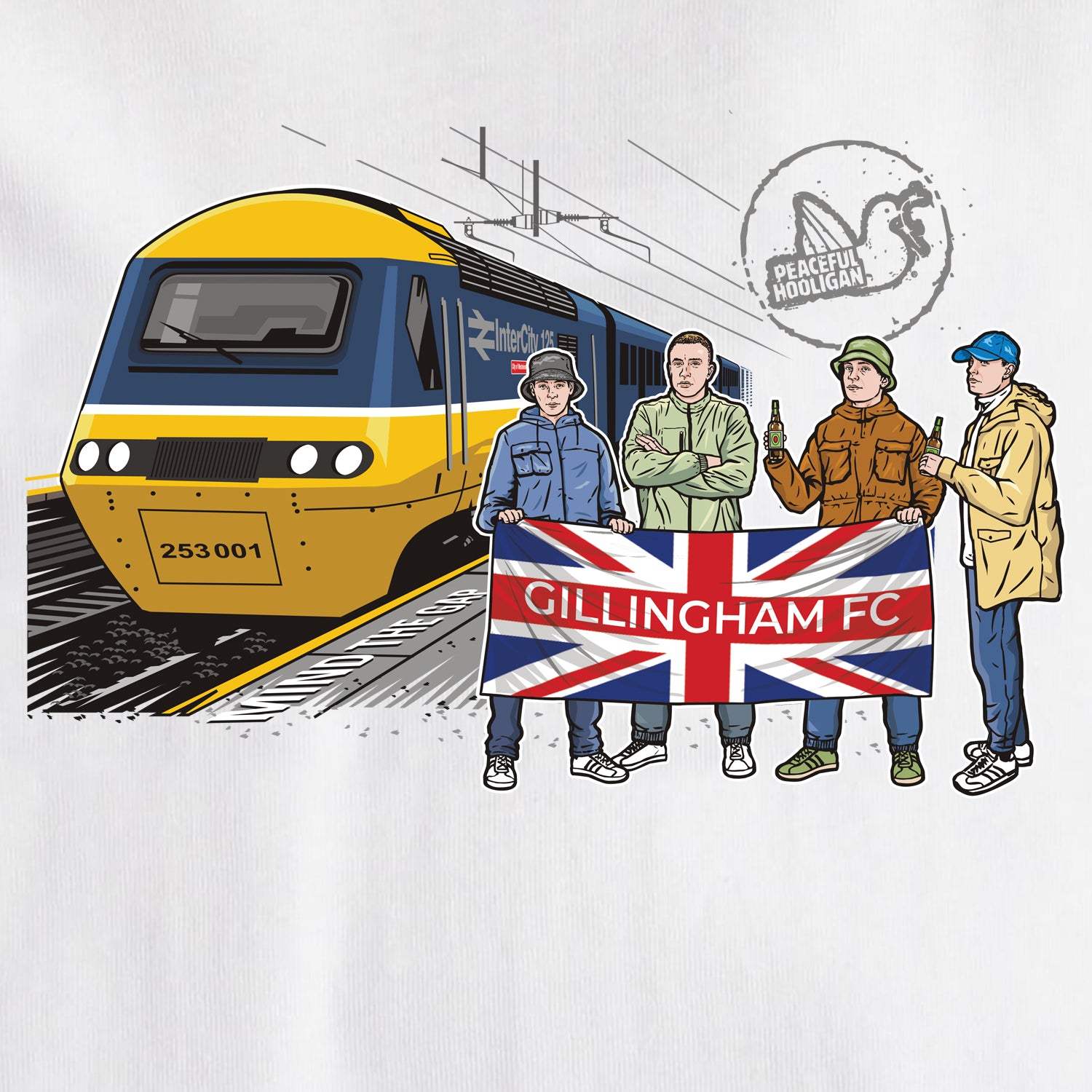 Gillingham Excursions T-Shirt White - Peaceful Hooligan