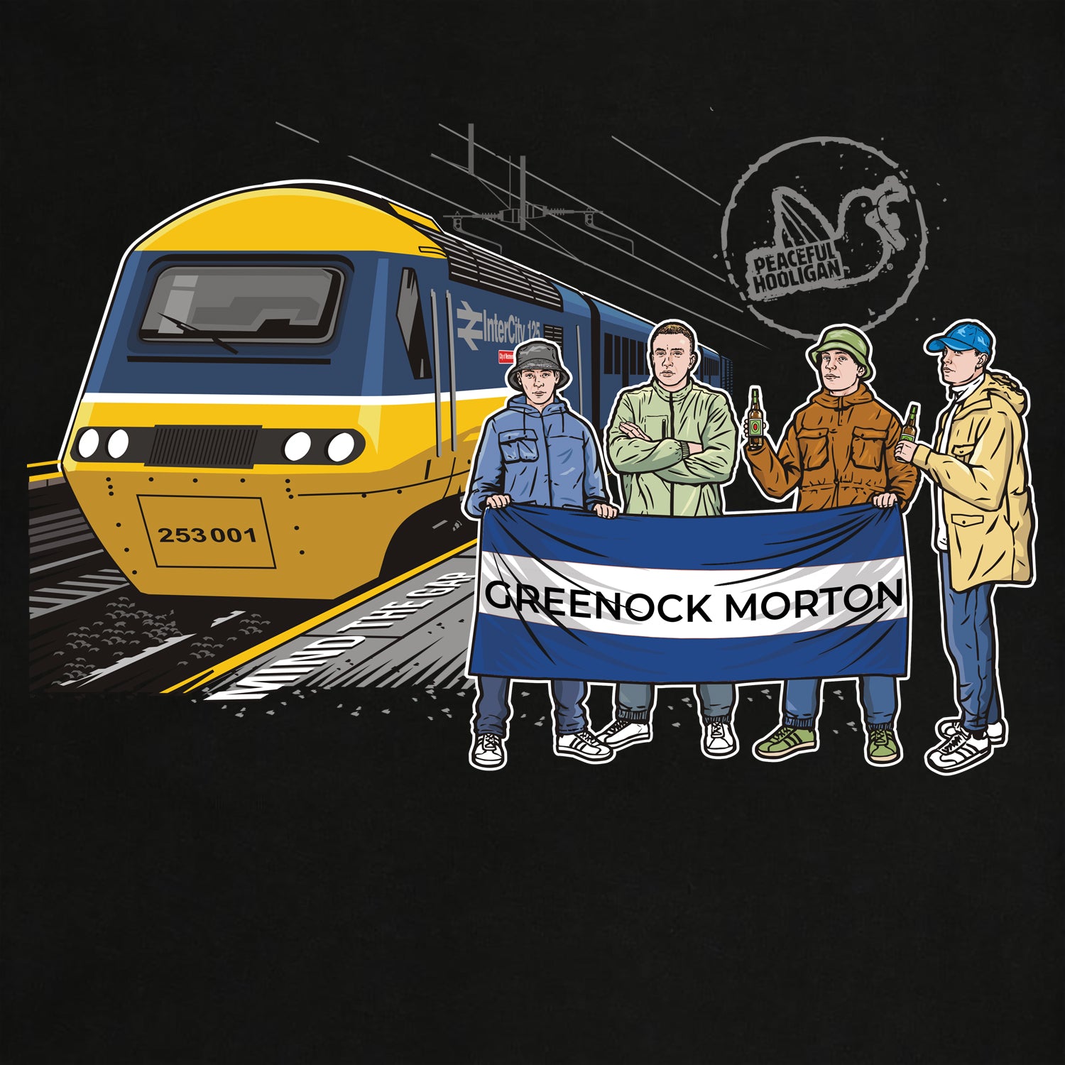 Greenock Morton Excursions Sweatshirt Black - Peaceful Hooligan