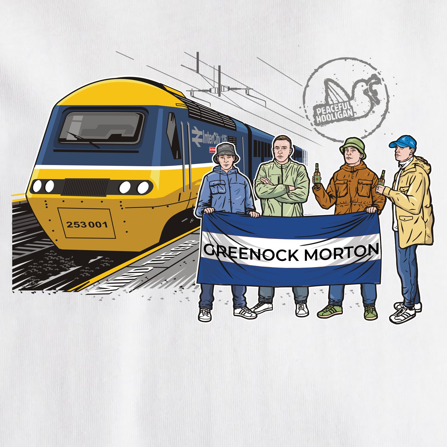 Greenock Morton Excursions T-Shirt White - Peaceful Hooligan