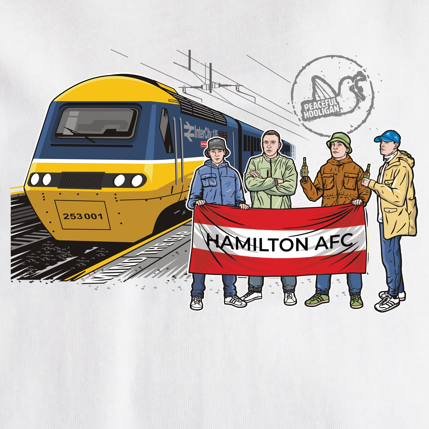 Hamilton Academical Excursions T-Shirt White - Peaceful Hooligan