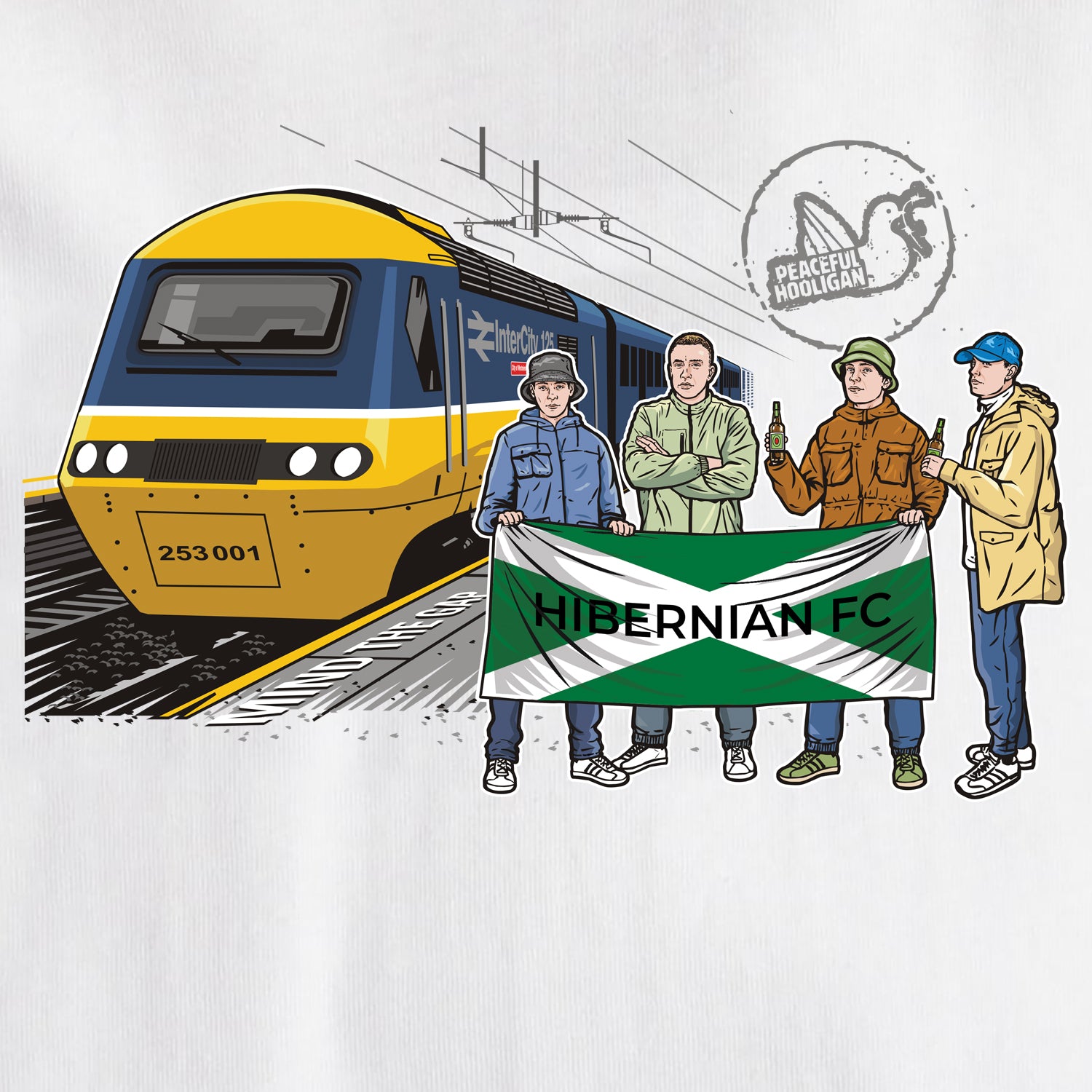 Hibernian Excursions T-Shirt White - Peaceful Hooligan