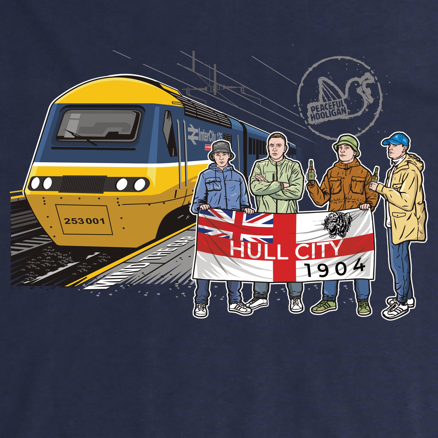 Hull City Excursions Sweatshirt Navy - Peaceful Hooligan