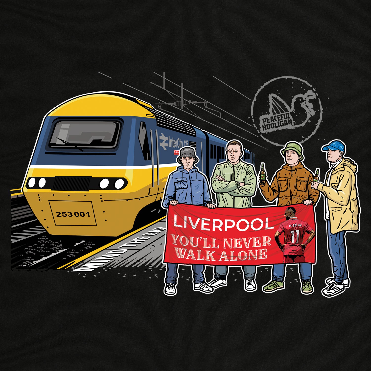 Liverpool Excursions T-Shirt Black - Peaceful Hooligan
