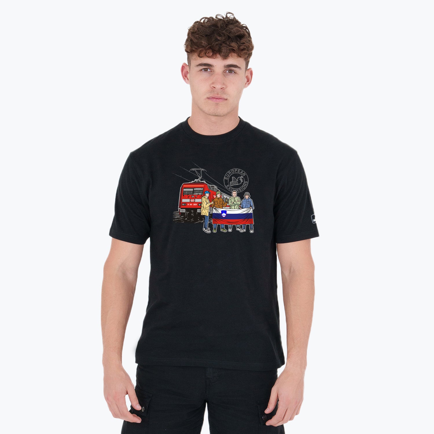 Slovenia Excursions T-Shirt Black - Peaceful Hooligan