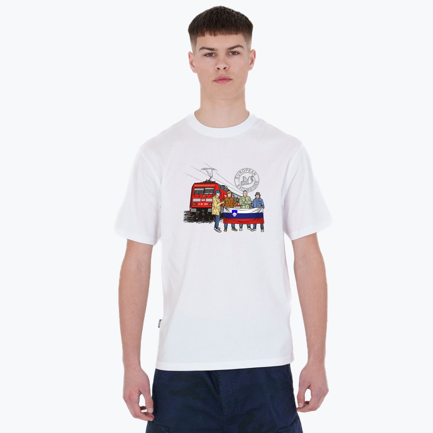 Slovenia Excursions T-Shirt White - Peaceful Hooligan