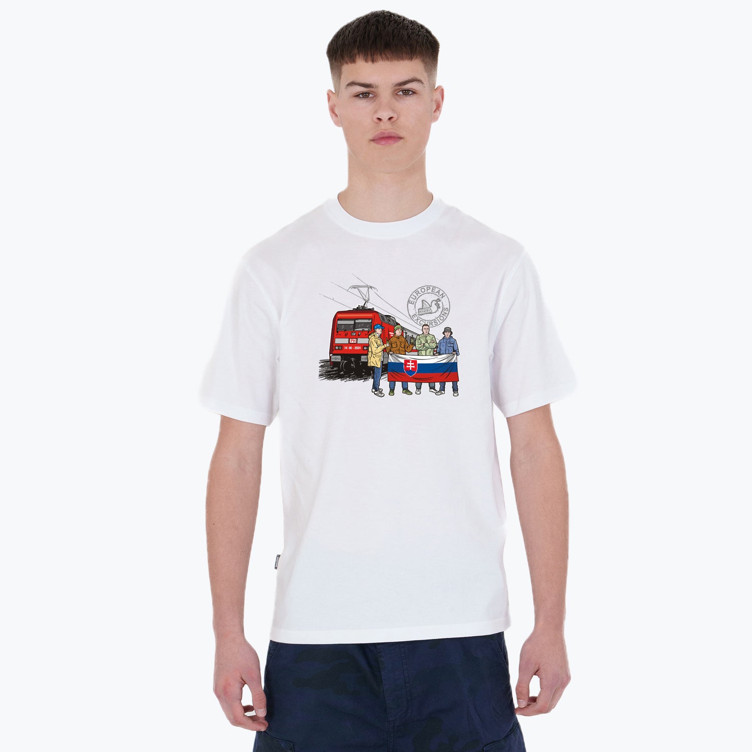 Slovakia Excursions T-Shirt White - Peaceful Hooligan