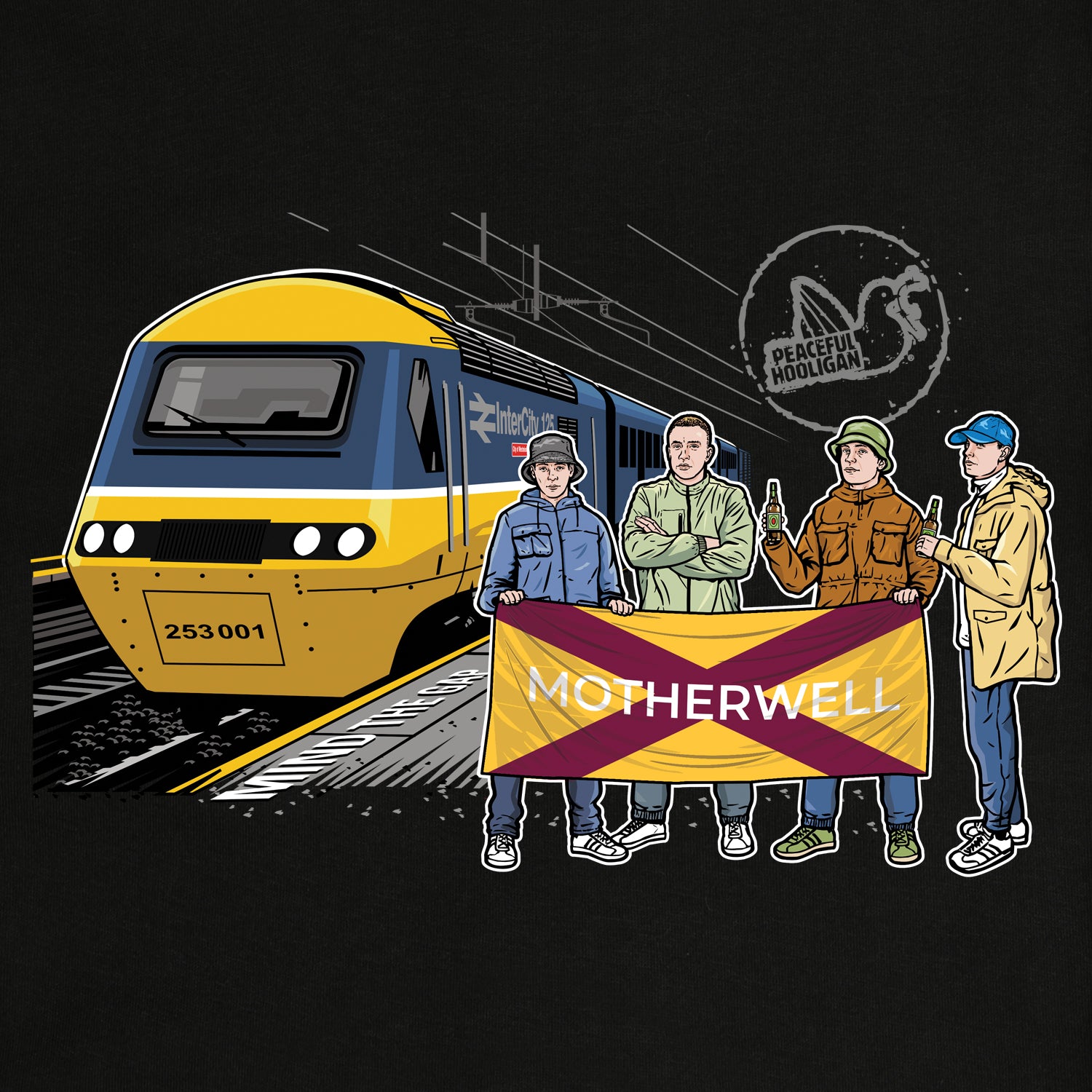 Motherwell Excursions Sweatshirt Black - Peaceful Hooligan