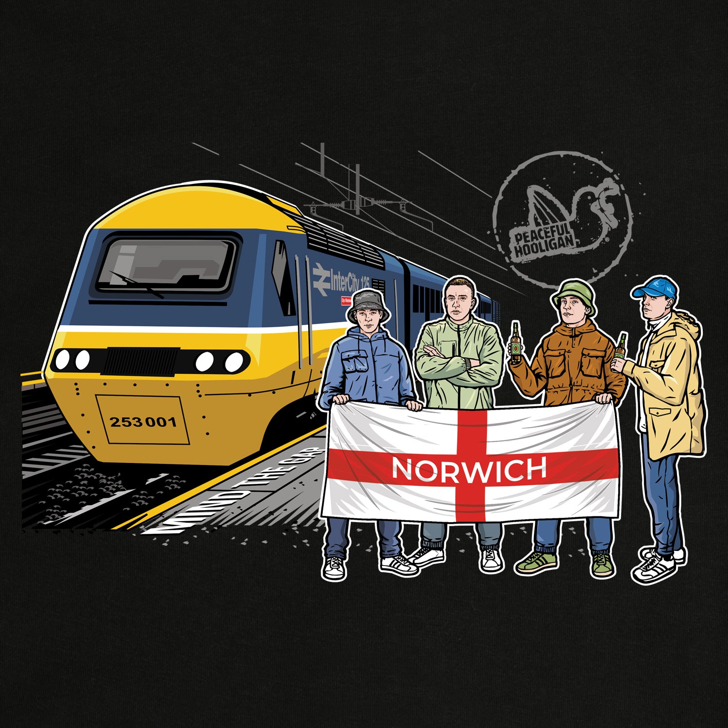 Norwich Excursions Sweatshirt Black - Peaceful Hooligan
