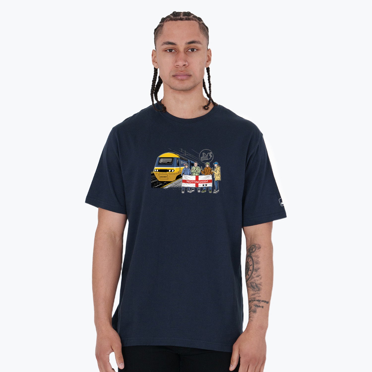 Nottingham Excursions T-Shirt Navy - Peaceful Hooligan