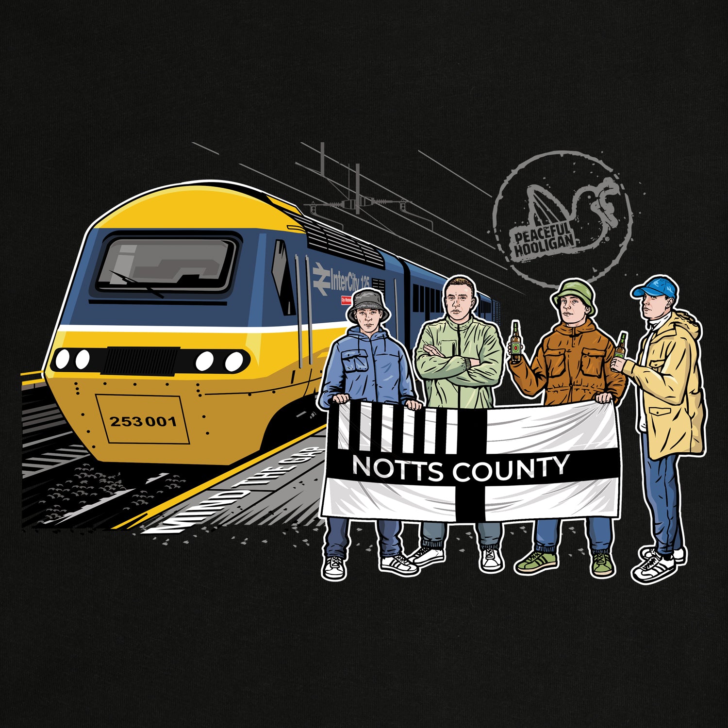 Notts County Excursions Sweatshirt Black - Peaceful Hooligan