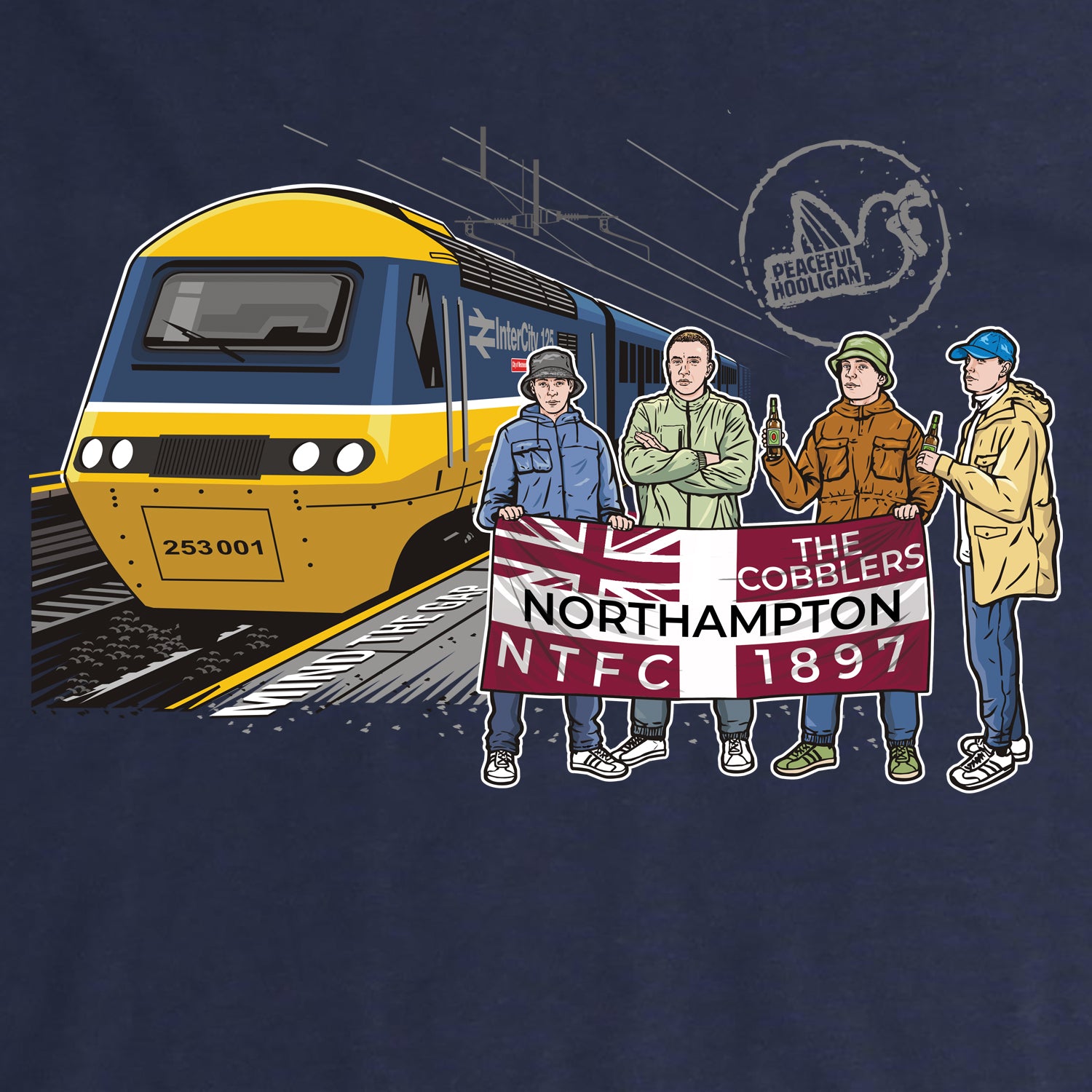 Northampton Excursions T-Shirt Navy - Peaceful Hooligan