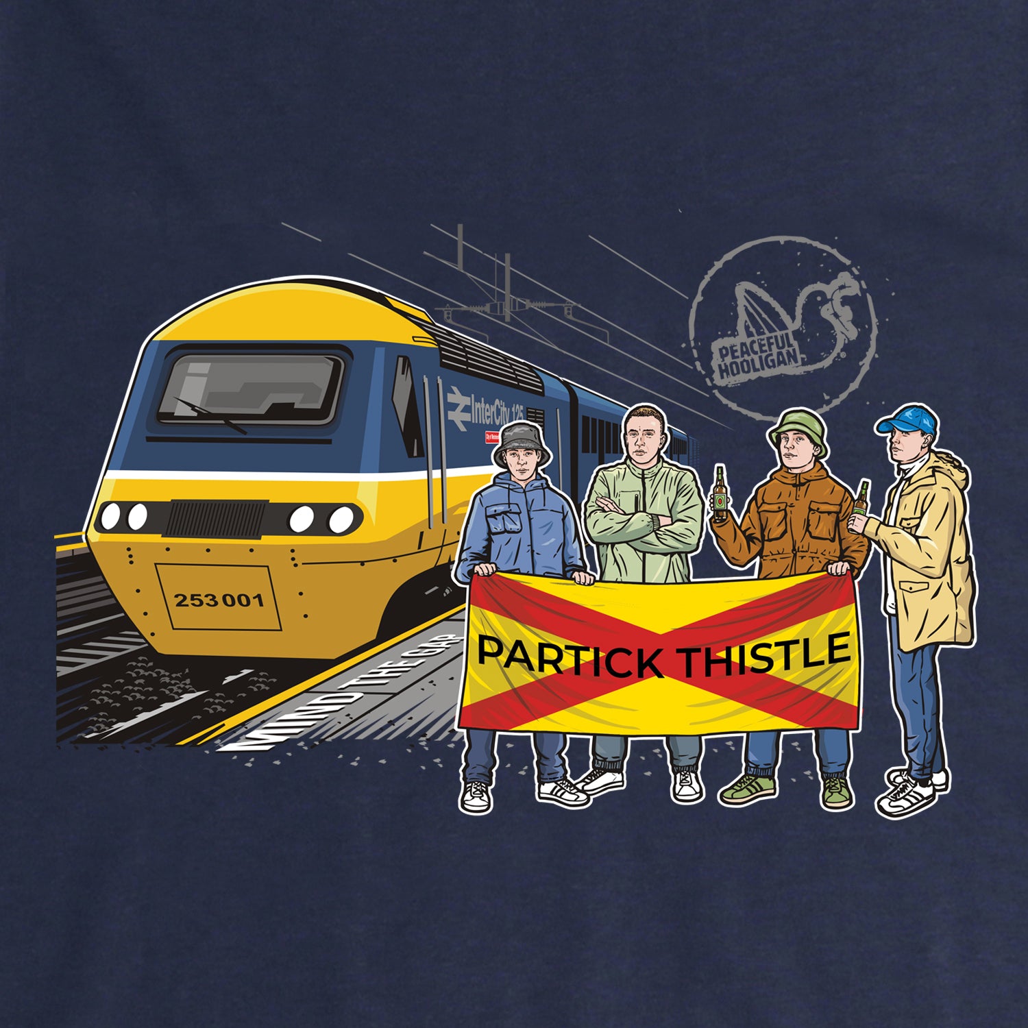 Partick Thistle Excursions Hoodie Navy - Peaceful Hooligan