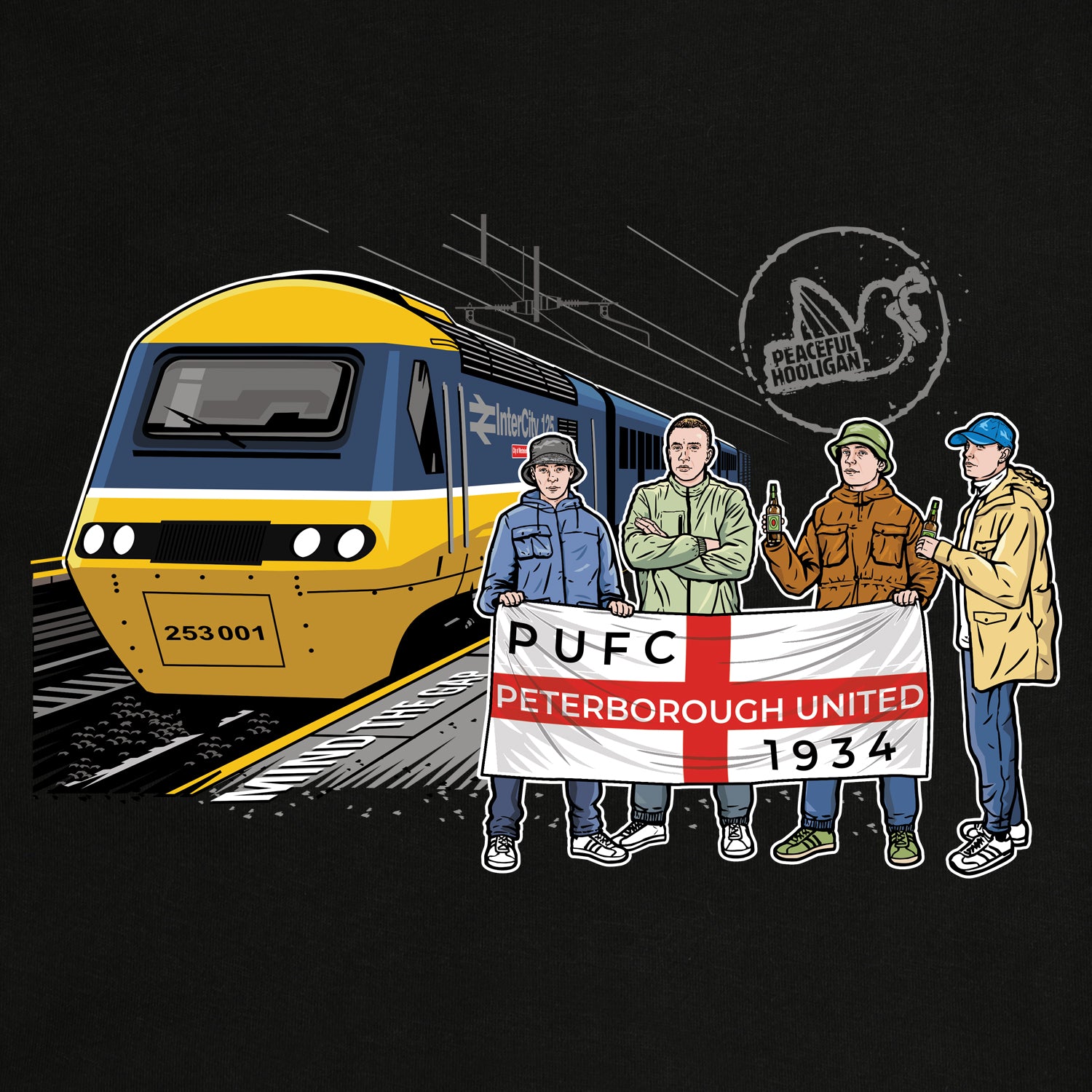 Peterborough United Excursions Sweatshirt Black - Peaceful Hooligan