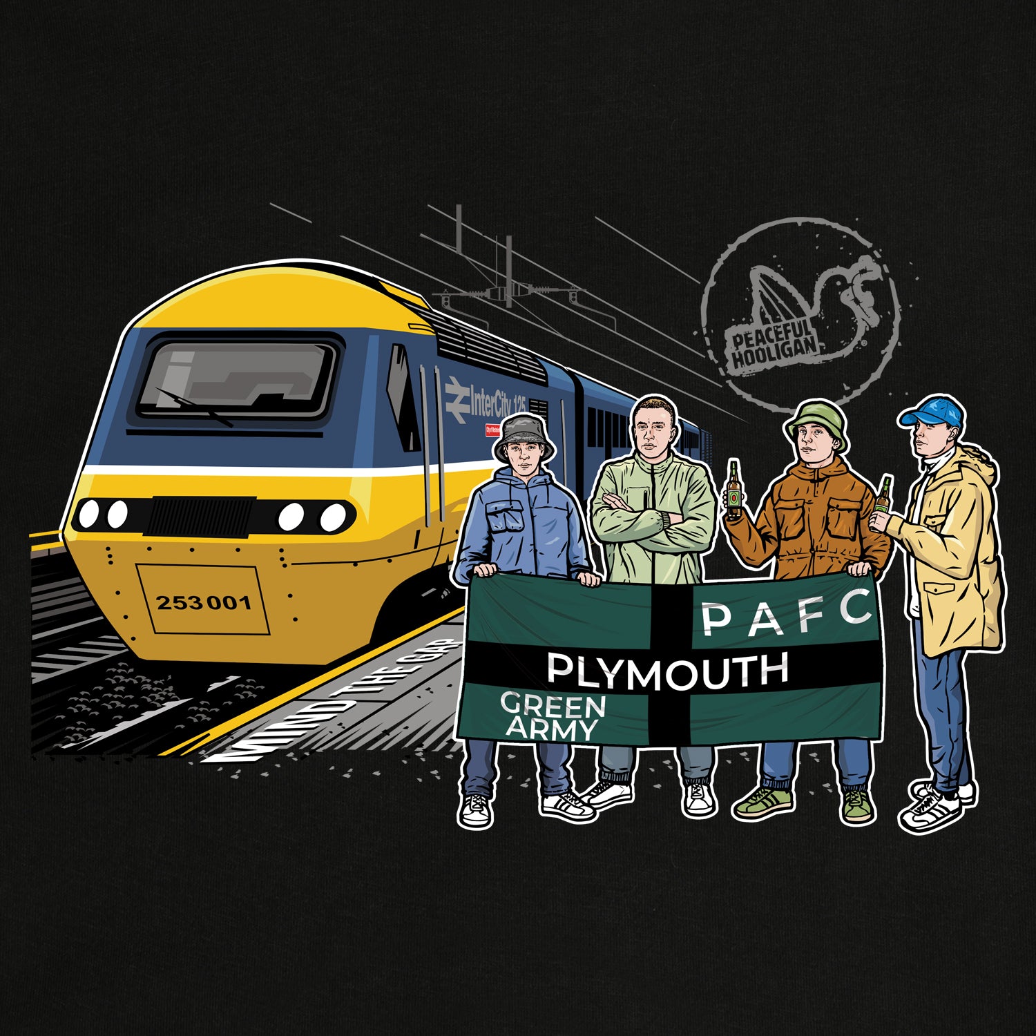 Plymouth Excursions Hoodie Black - Peaceful Hooligan