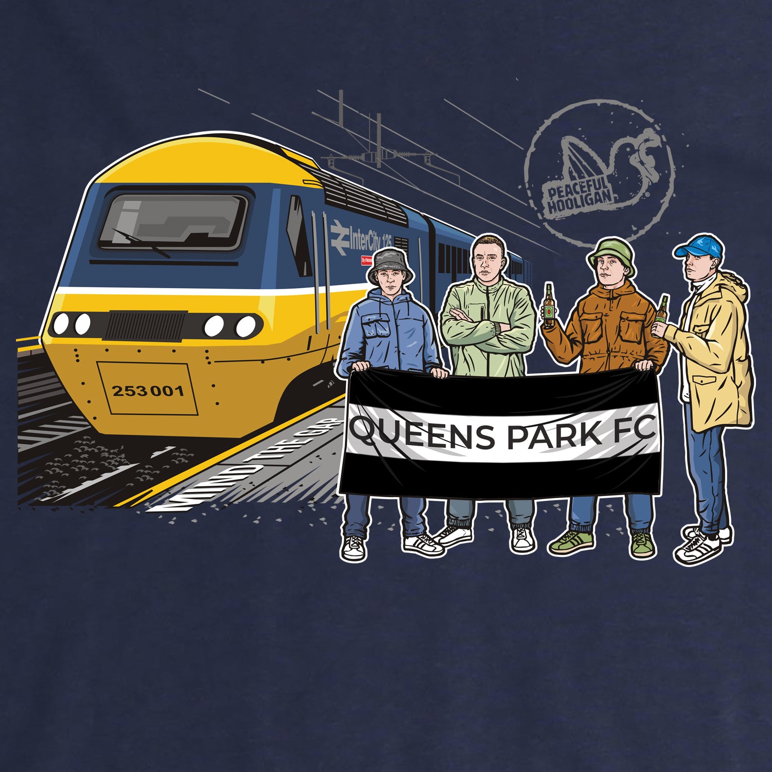 Queens Park FC Excursions Hoodie Navy - Peaceful Hooligan