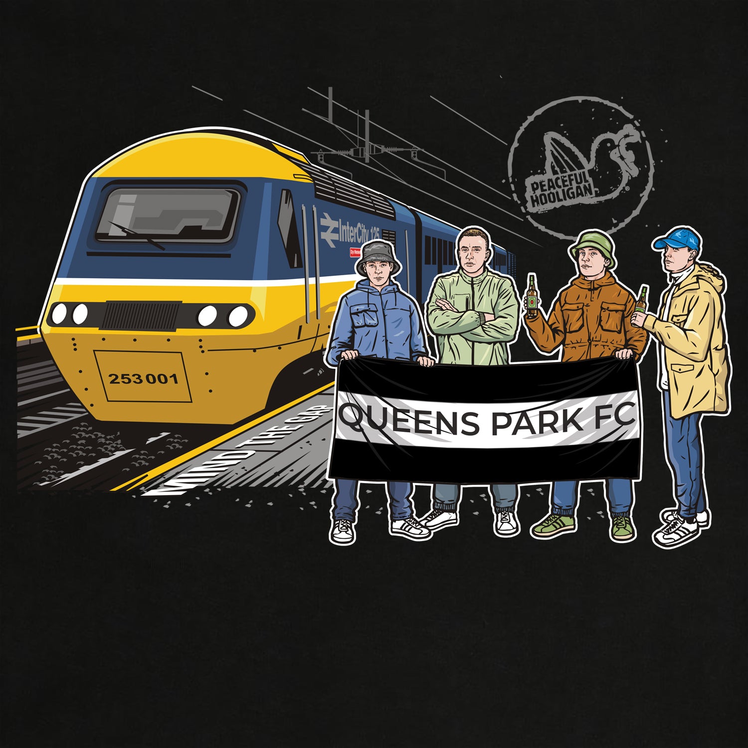 Queens Park FC Excursions Sweatshirt Black - Peaceful Hooligan