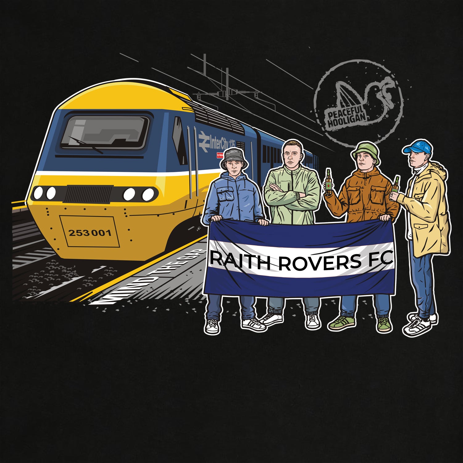Raith Rovers Excursions Sweatshirt Black - Peaceful Hooligan