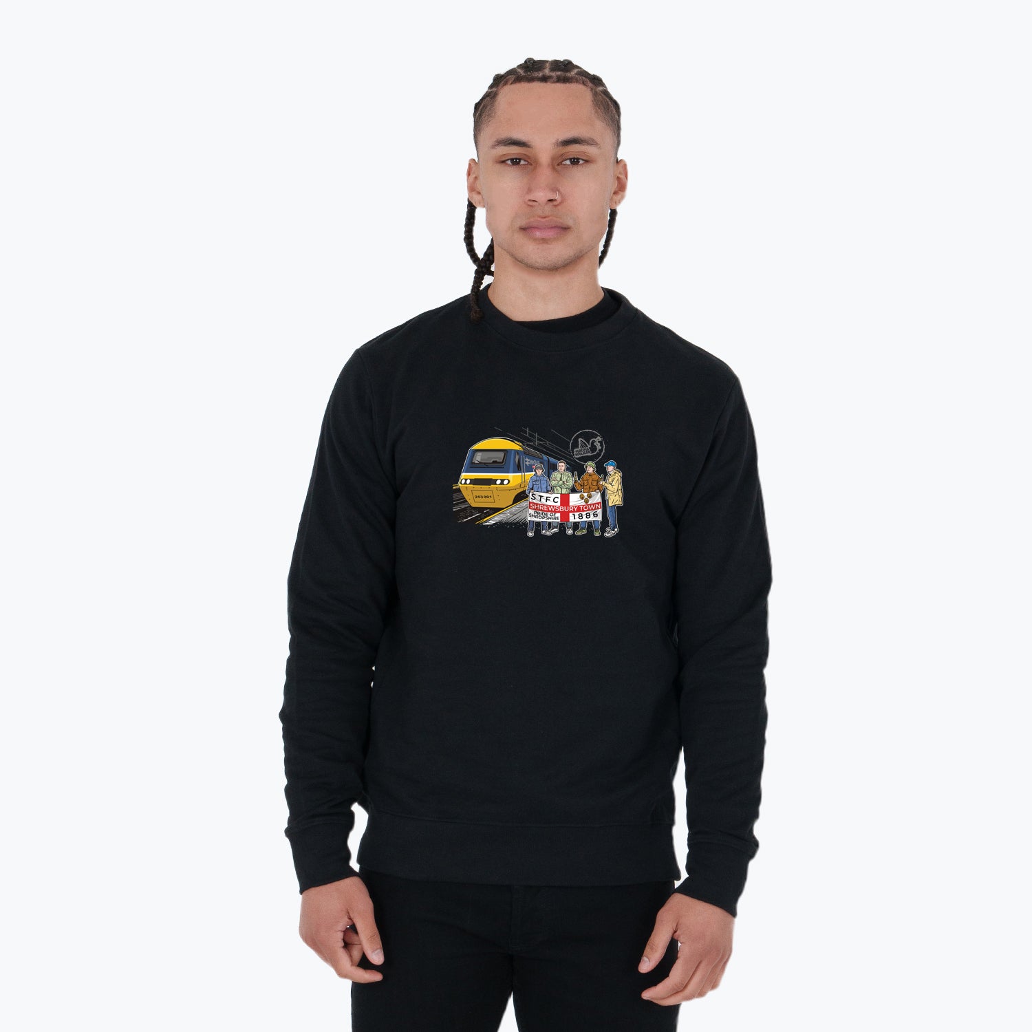 Shrewsbury Town Excursions Sweatshirt Black - Peaceful Hooligan