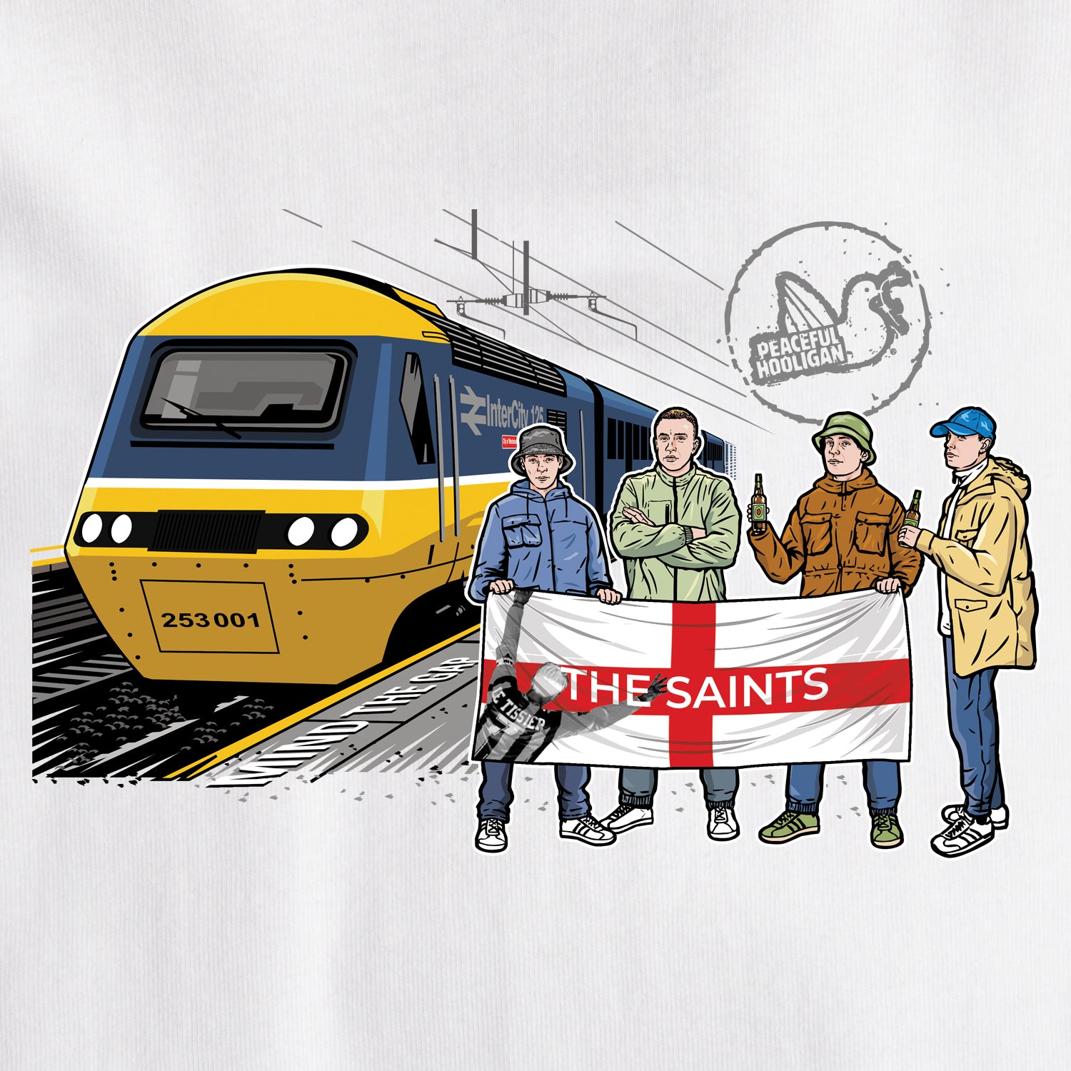 Southampton Excursions T-Shirt White - Peaceful Hooligan