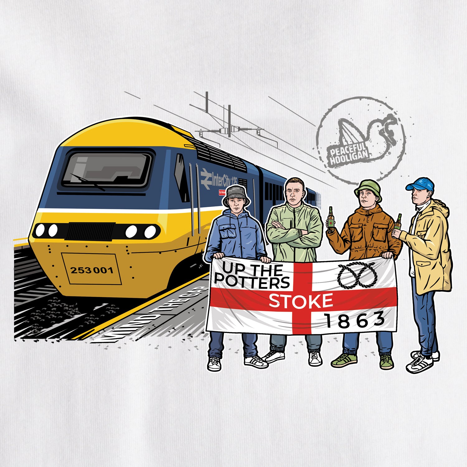 Stoke Excursions T-Shirt White - Peaceful Hooligan