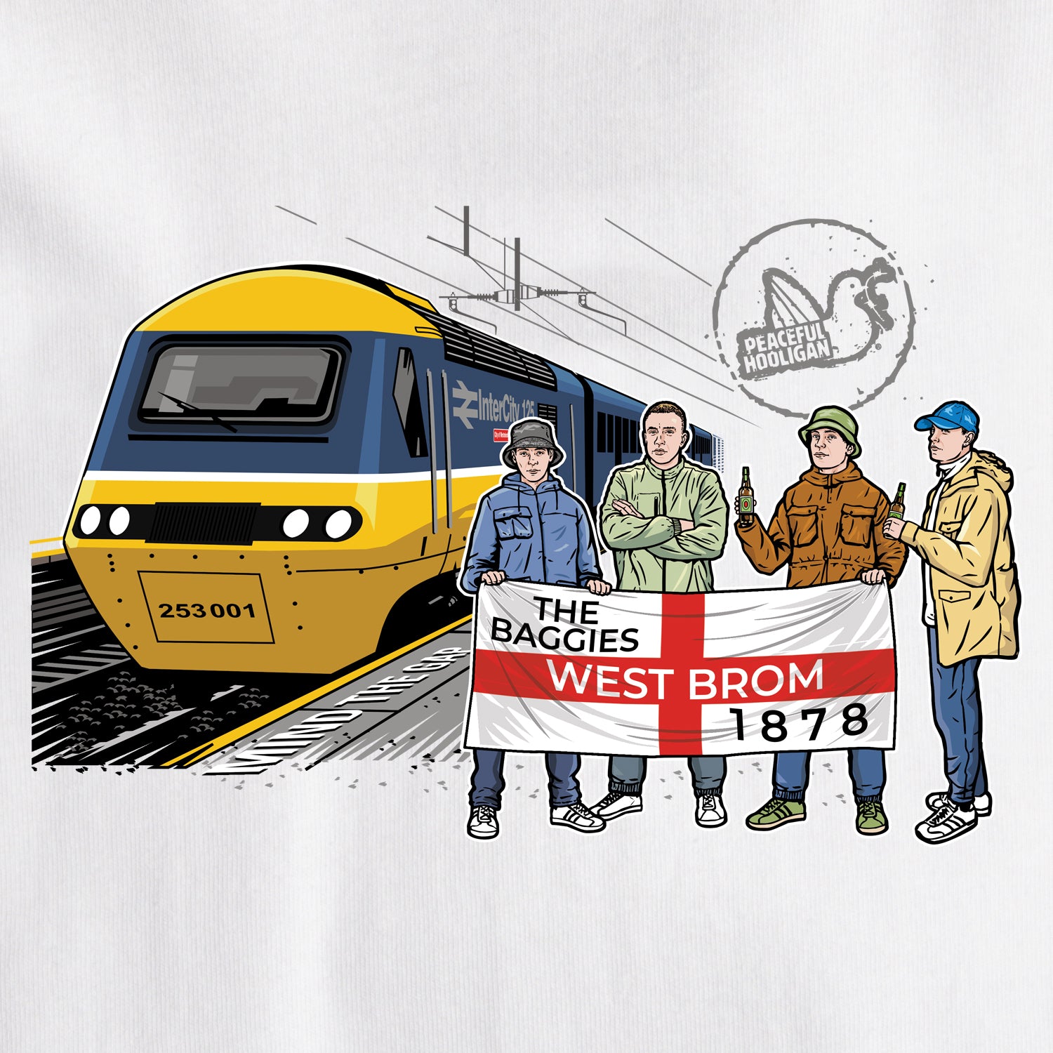 West Brom Excursions T-Shirt White - Peaceful Hooligan