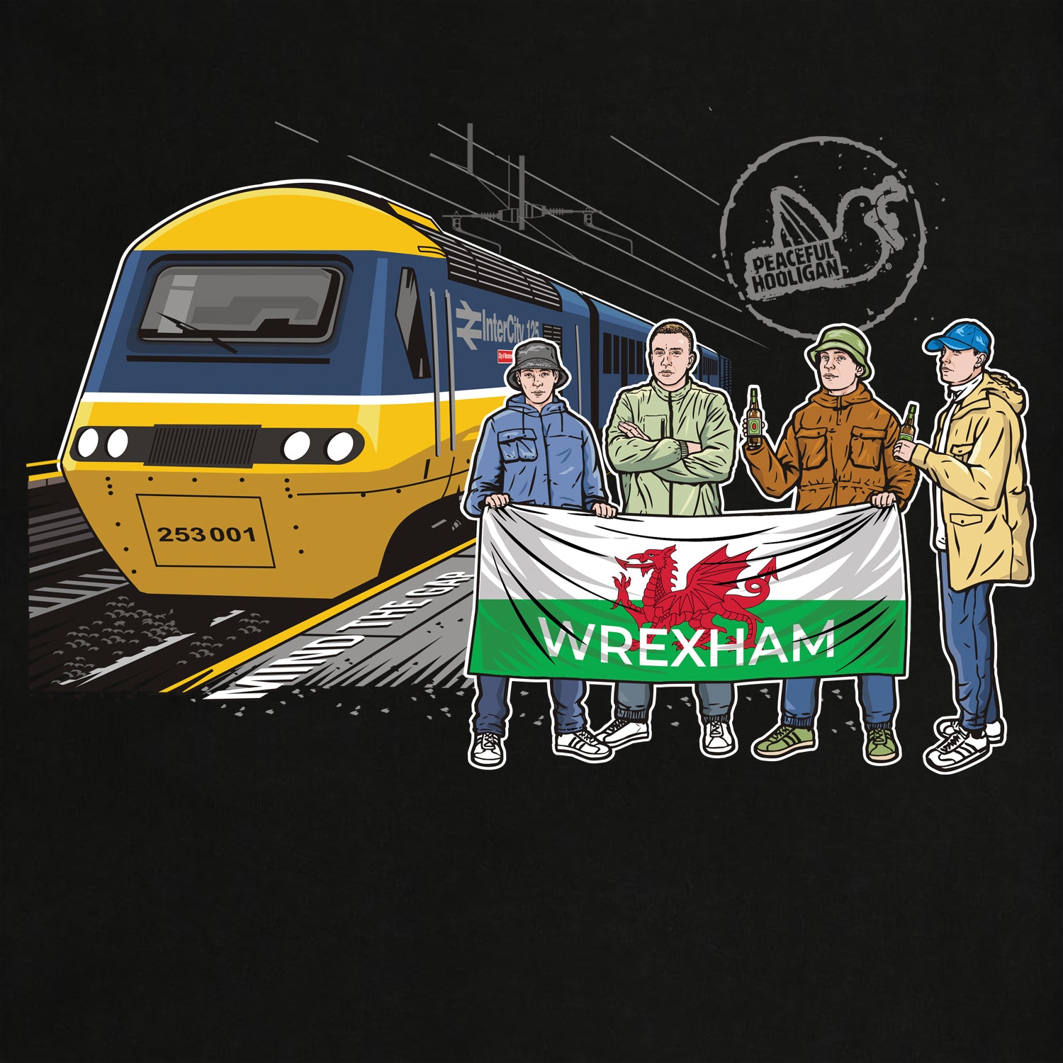 Wrexham Excursions Sweatshirt Black - Peaceful Hooligan
