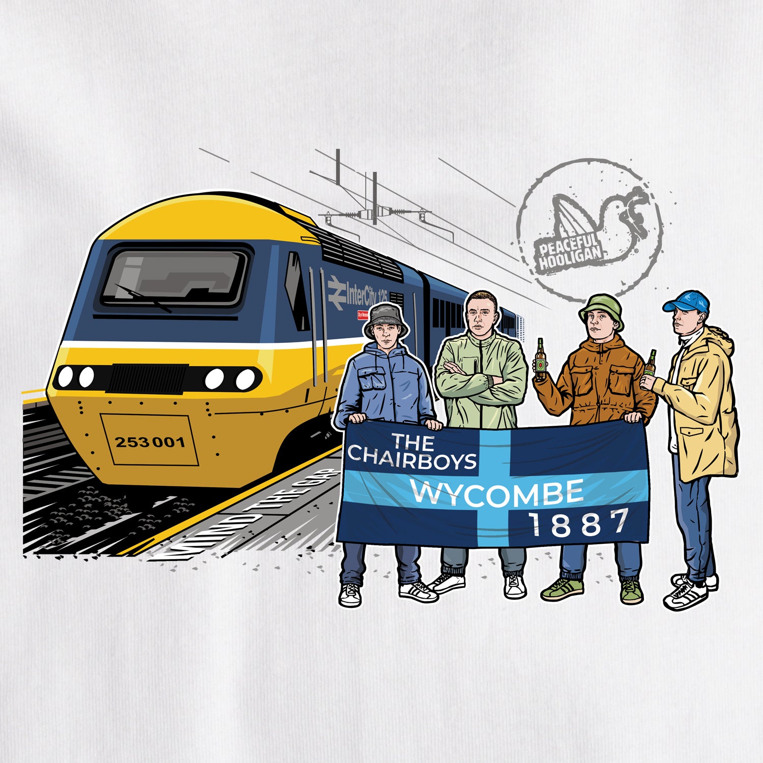 Wycombe Excursions T-Shirt White - Peaceful Hooligan