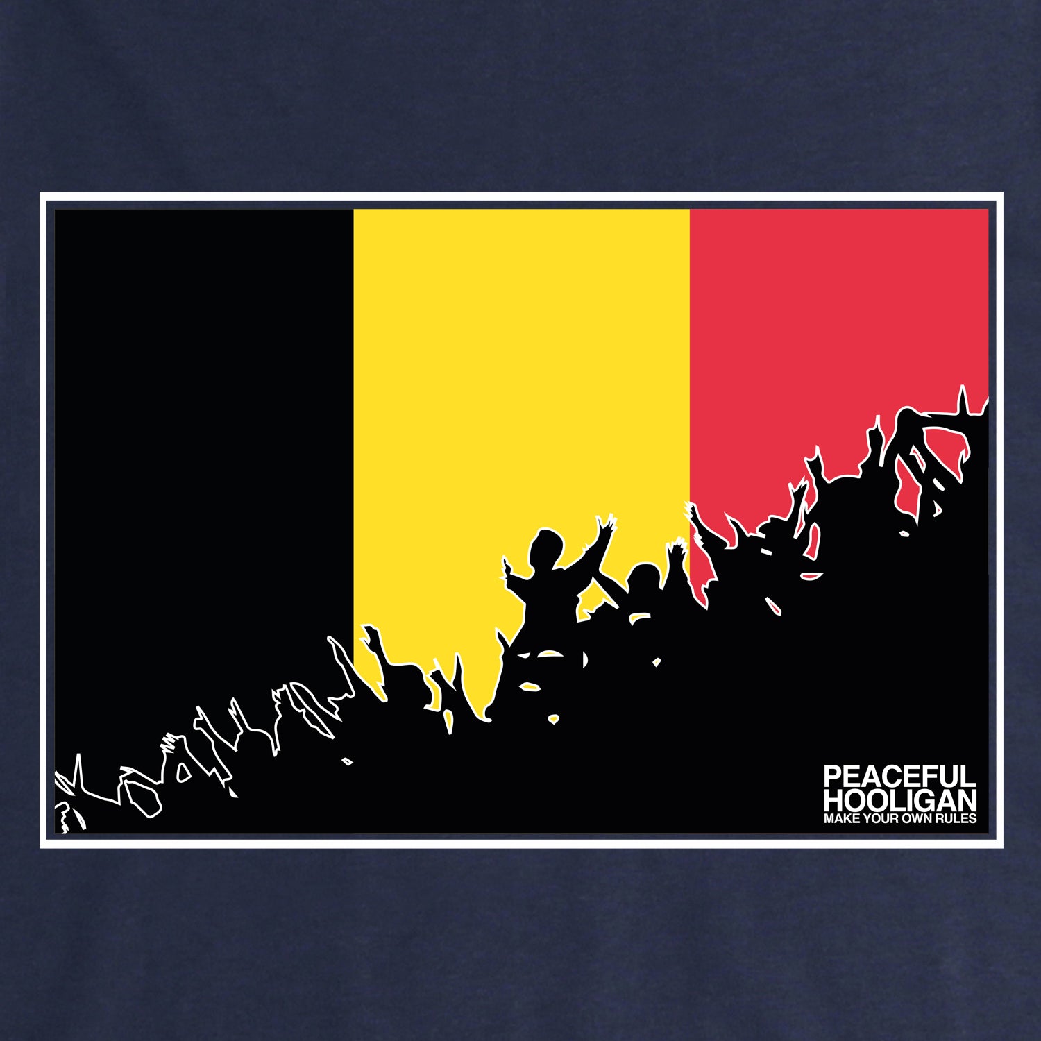 Belgium Fanatics T-Shirt Navy - Peaceful Hooligan