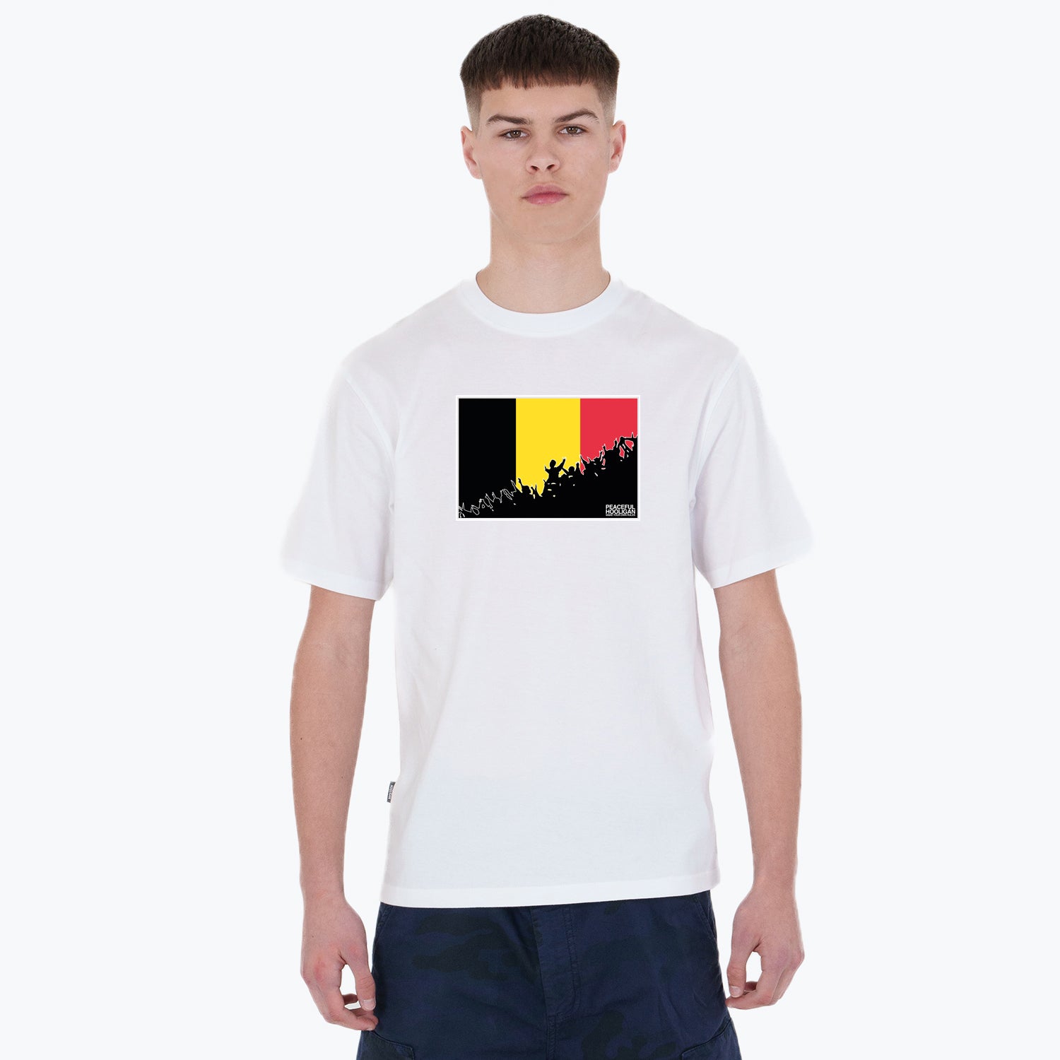 Belgium Fanatics T-Shirt White - Peaceful Hooligan