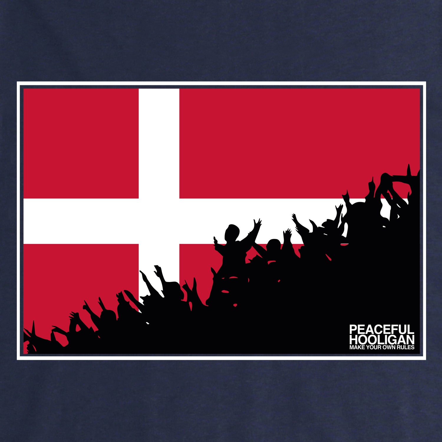 Denmark Fanatics T-Shirt Navy - Peaceful Hooligan