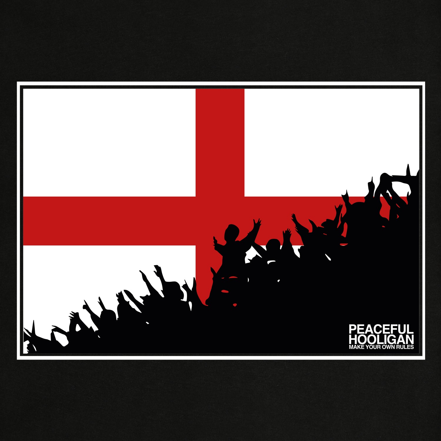 England Fanatics T-Shirt Black - Peaceful Hooligan